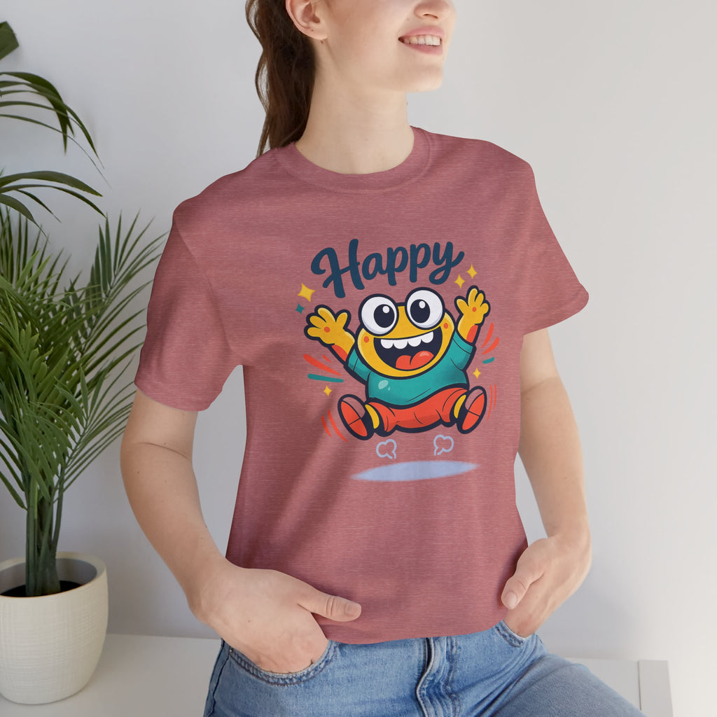 Happy Mood Blob Tee | kawaii minimal, thick outline emoji cartoon