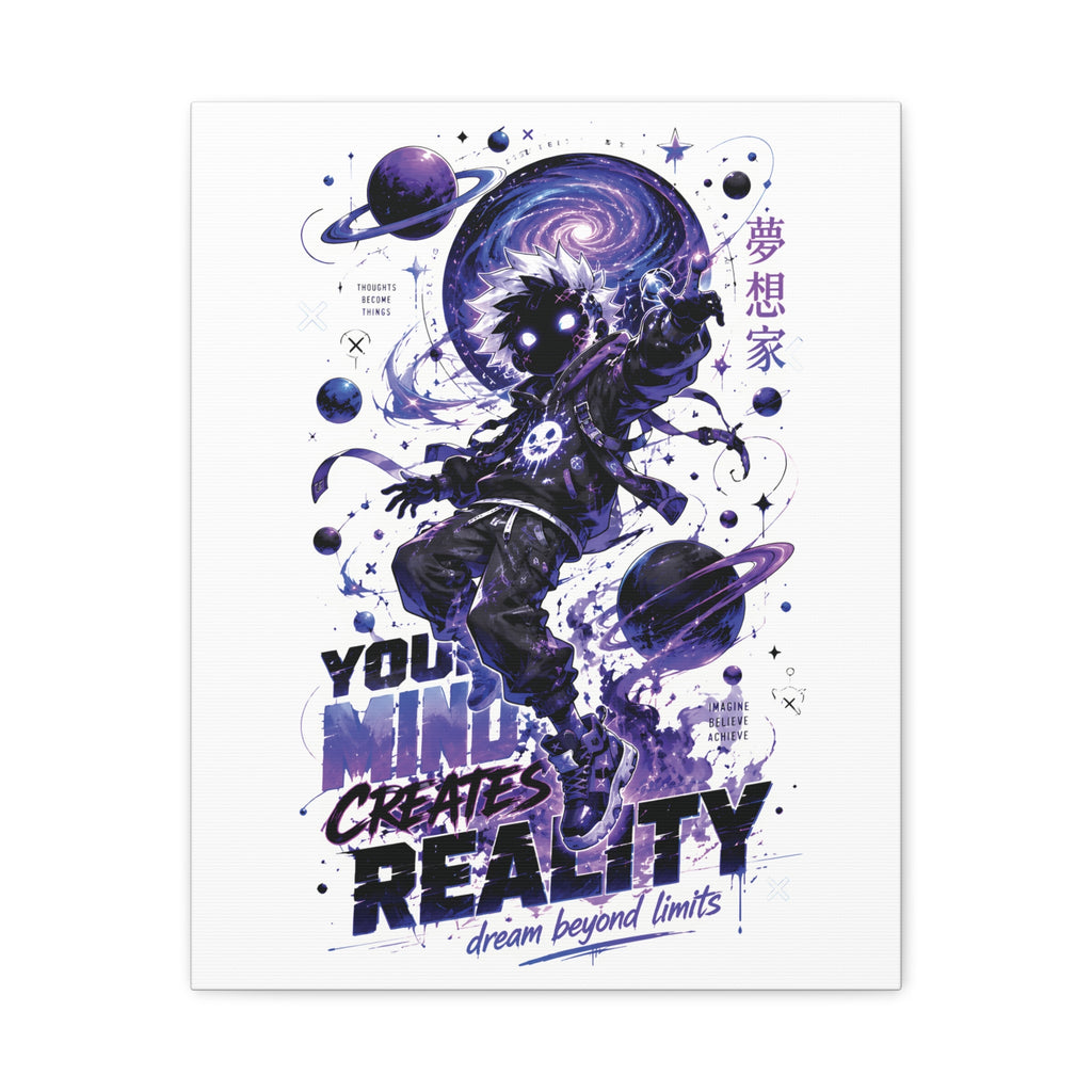 Space Astronaut Canvas Print — “You Mind Creates Reality” Inspirational Wall Art