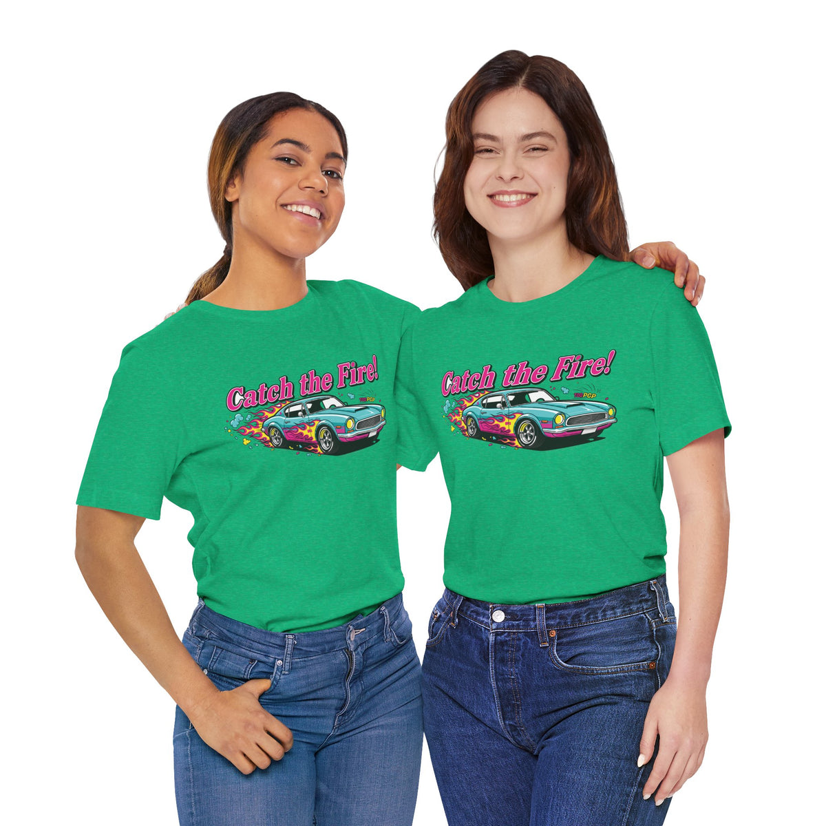 Catch the Fire Vintage Muscle Car Graphic T Shirt