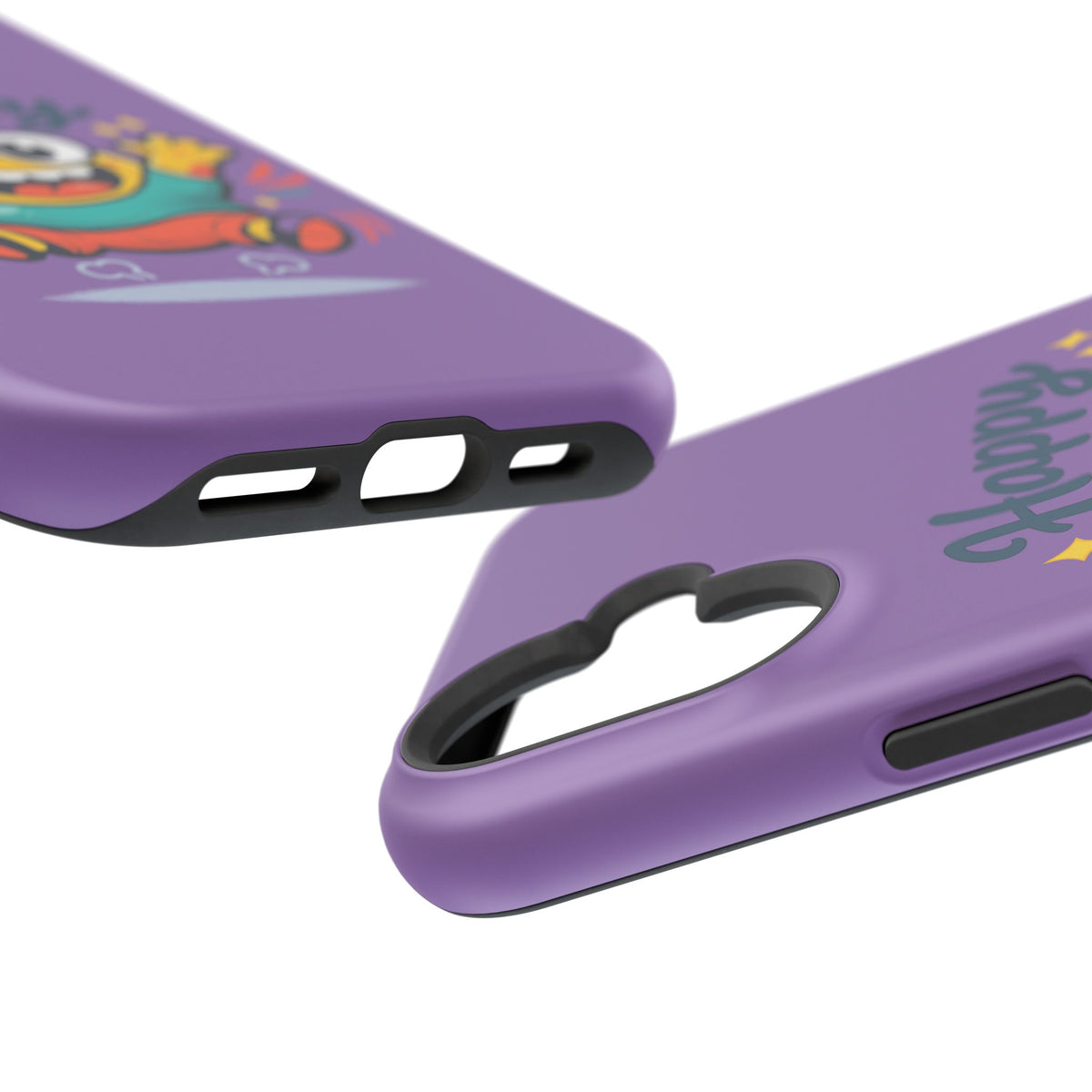 Happy Monster Magnetic Protective Phone Case Purple