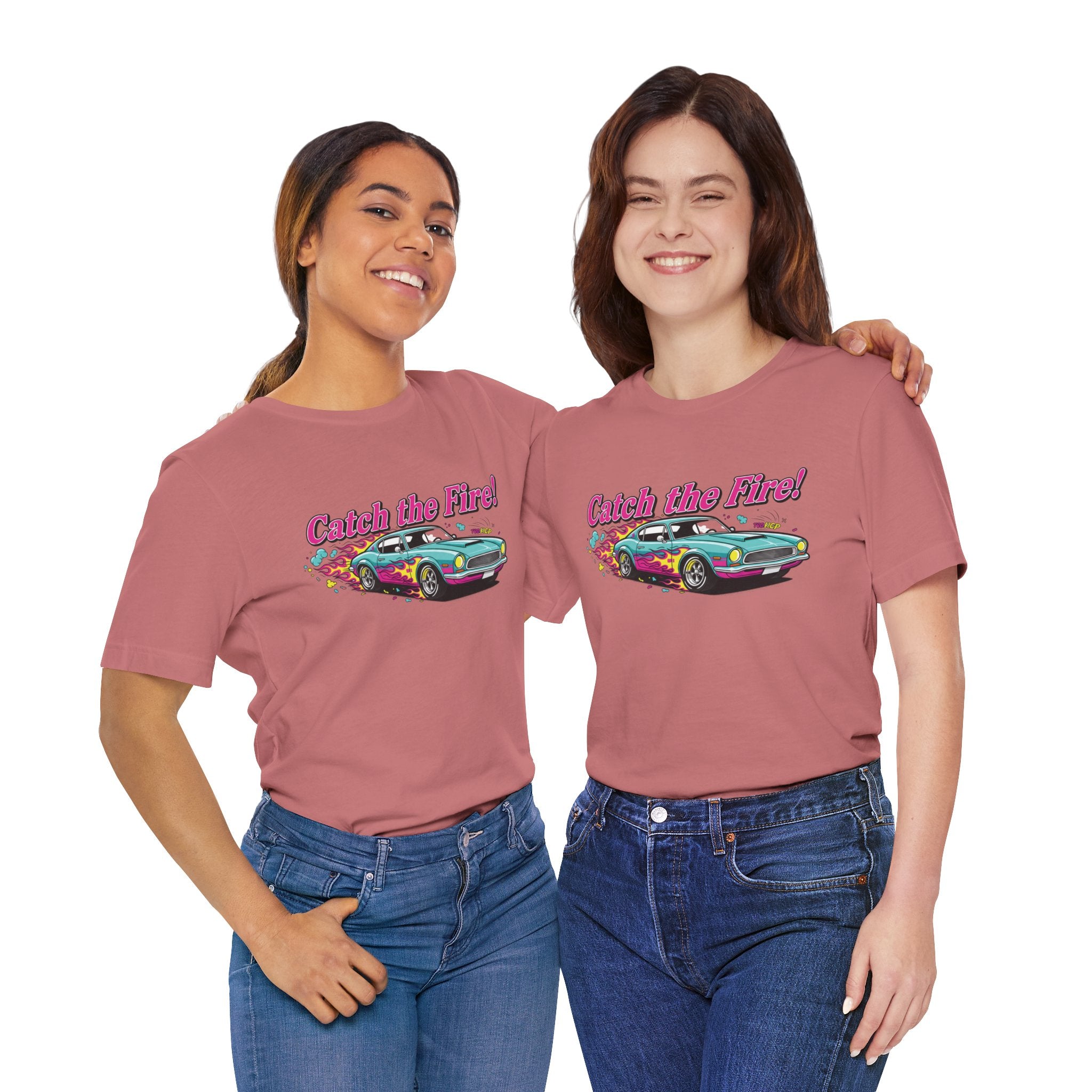 Catch the Fire Vintage Muscle Car Graphic T Shirt