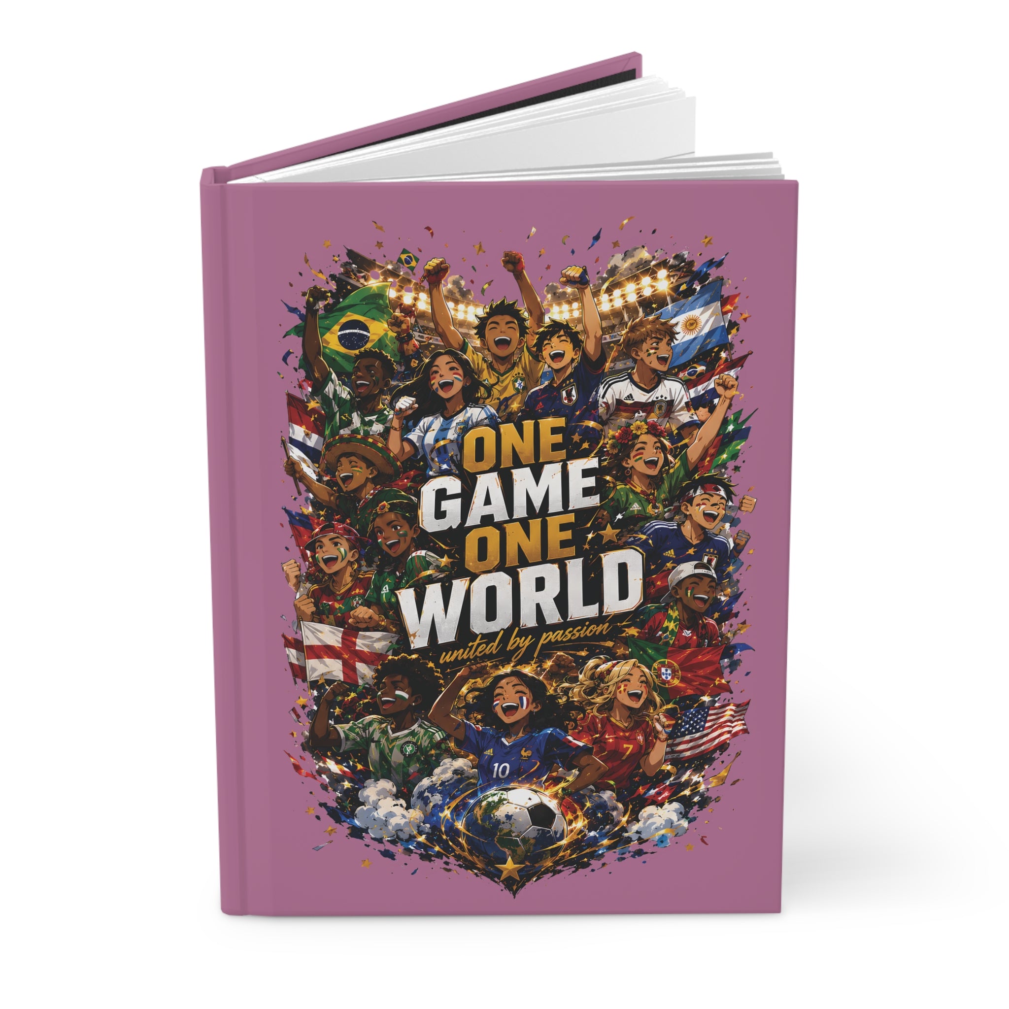One Game One World Soccer Hardcover Journal — World Cup Fans Notebook