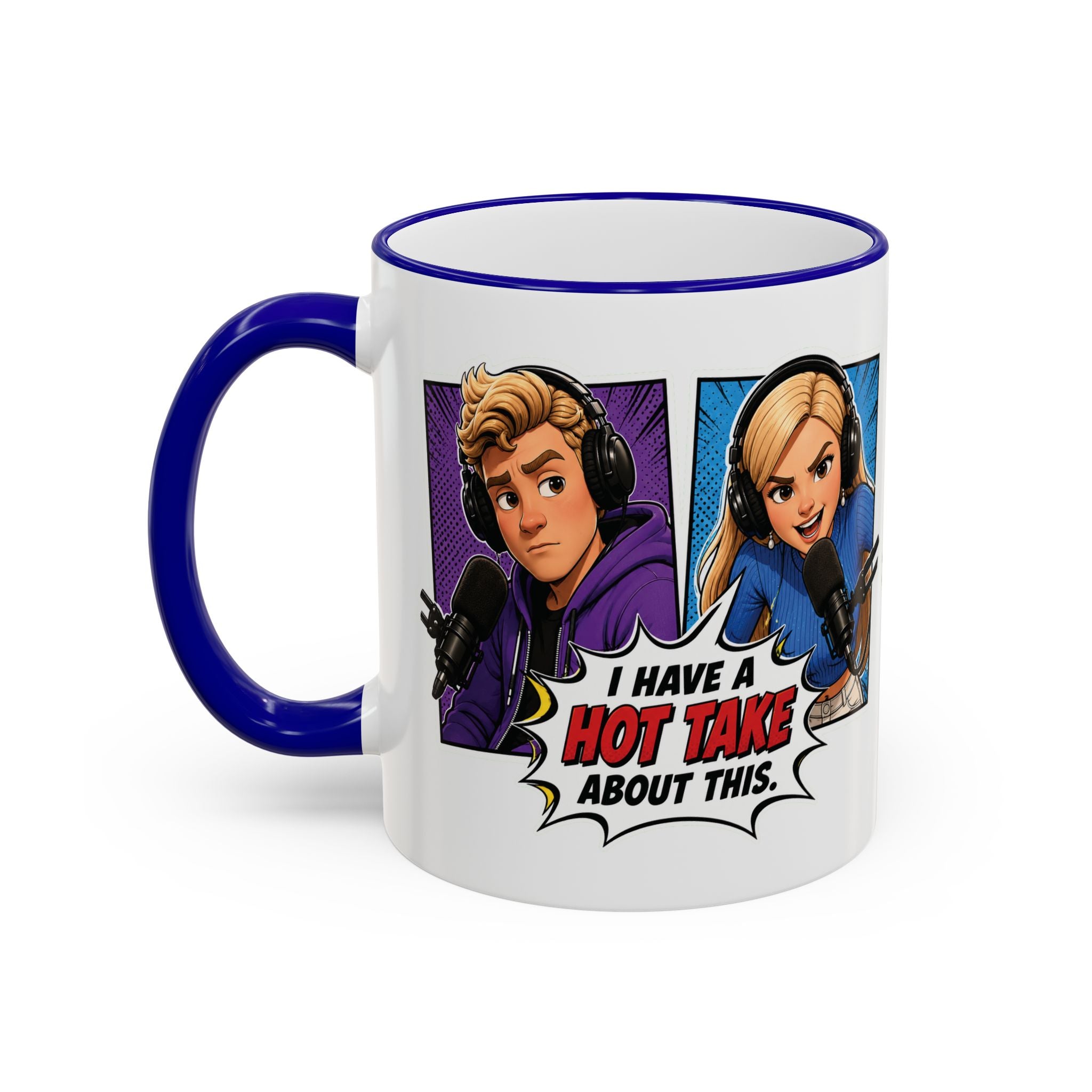Jake And Emma Hot Take Accent Rim Mug – I Have A Hot Take About This Comic Coffee Cup (11oz/15oz)