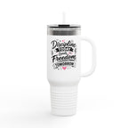 40oz Insulated Travel Mug — "Discipline Today Leads to Freedom Tomorrow" Motivational Tumbler