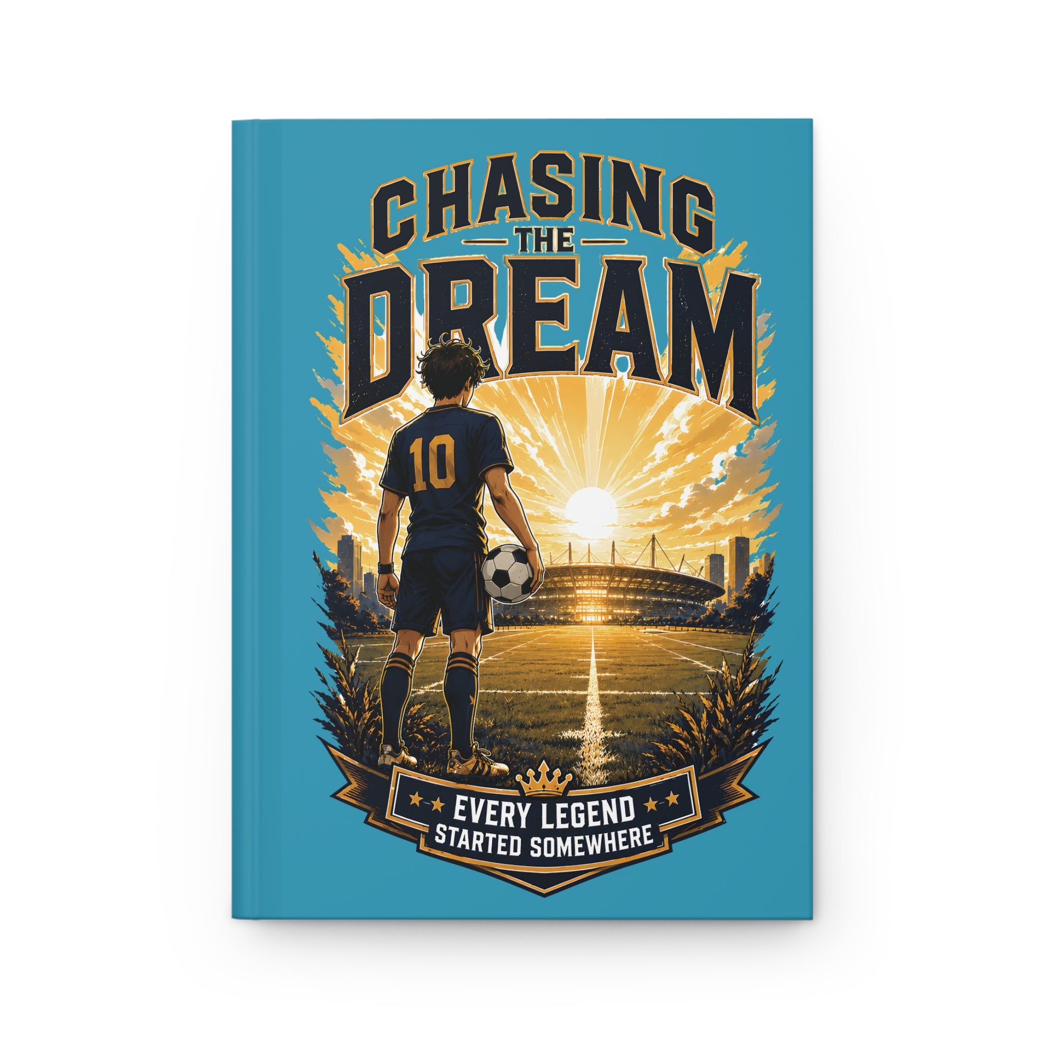 Chasing the Dream Soccer Journal — Personalized Number 10 Hardcover Notebook