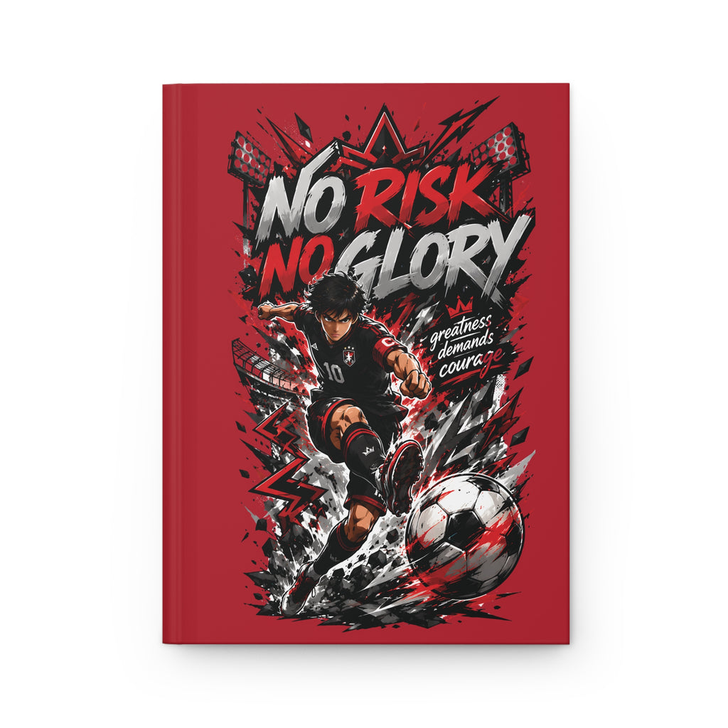 No Risk No Glory Soccer Journal — Personalized #10 Hardcover Notebook
