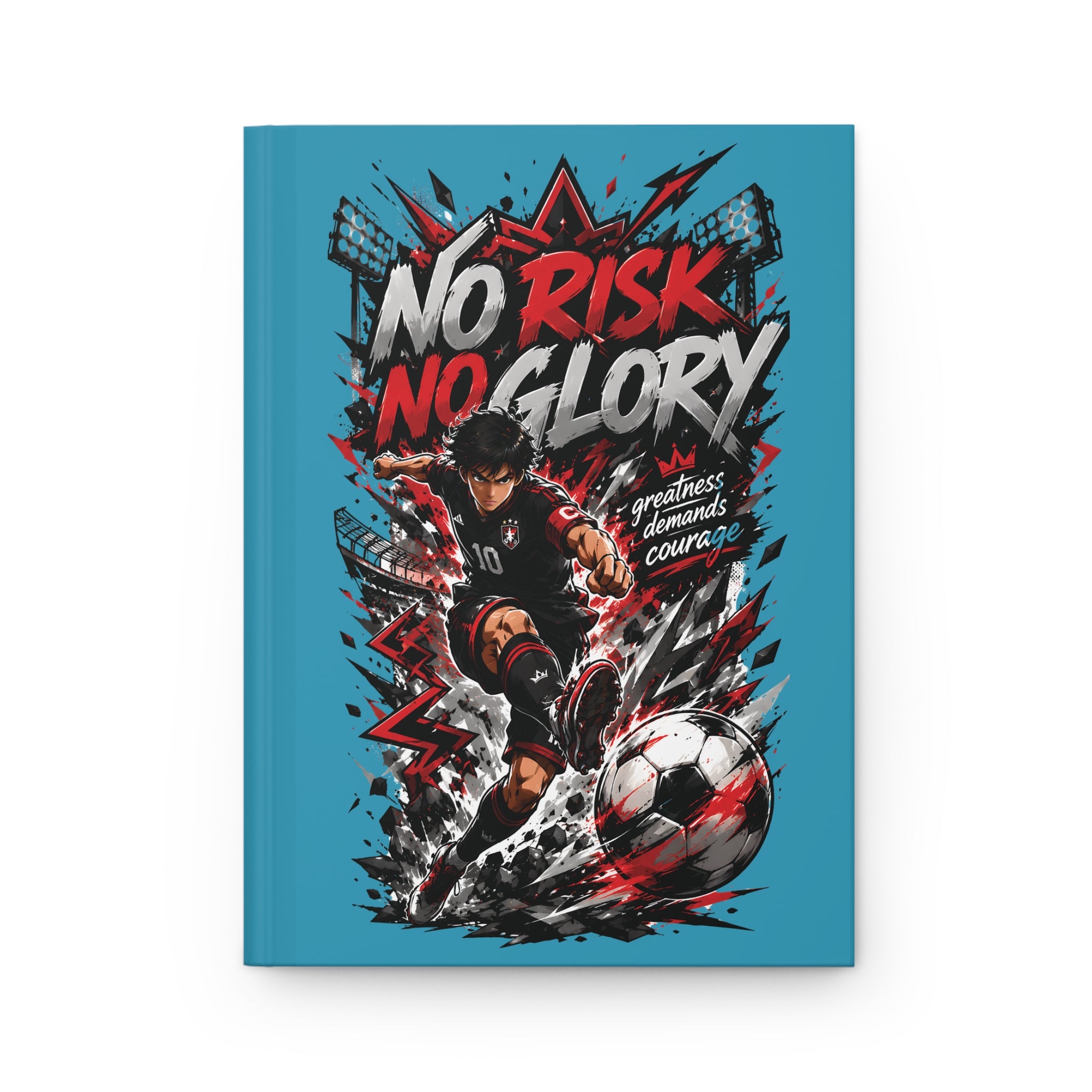 Soccer 'No Risk No Glory' Hardcover Journal