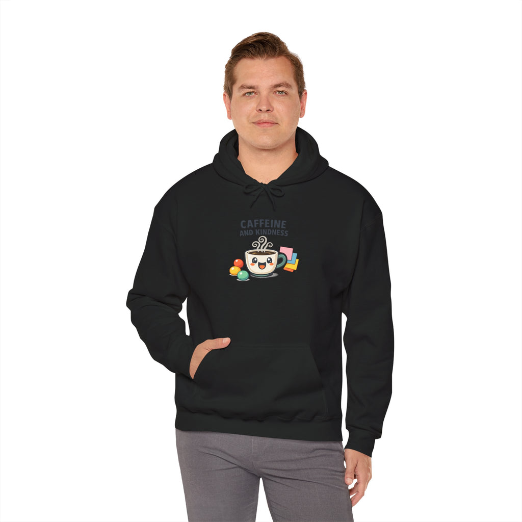 Caffeine and Kindness Hoodie - Cozy Coffee-Themed Sweatshirt