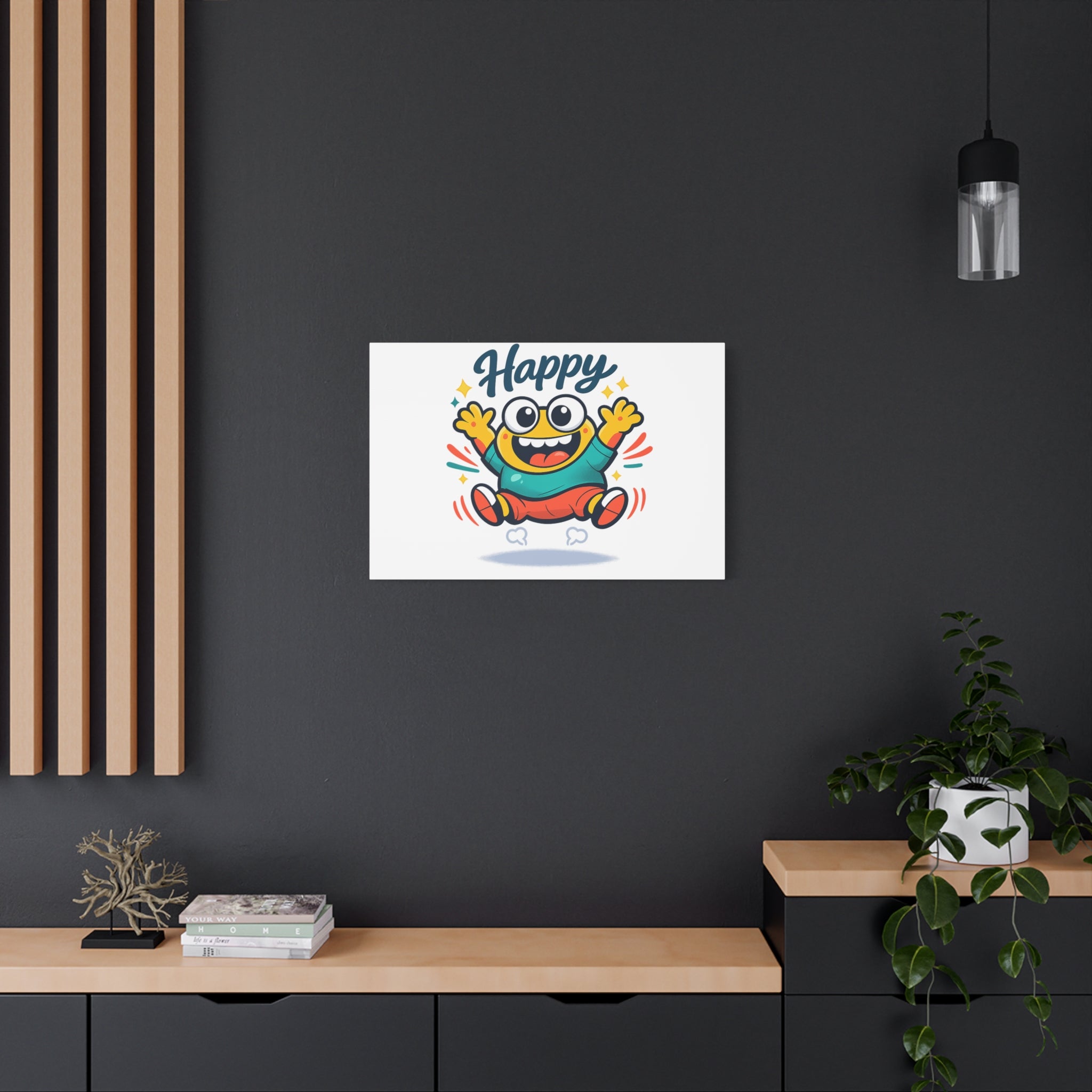 Happy Blob Cartoon Canvas | Bold Cartoon, Thick Outline, Kawaii Minimal