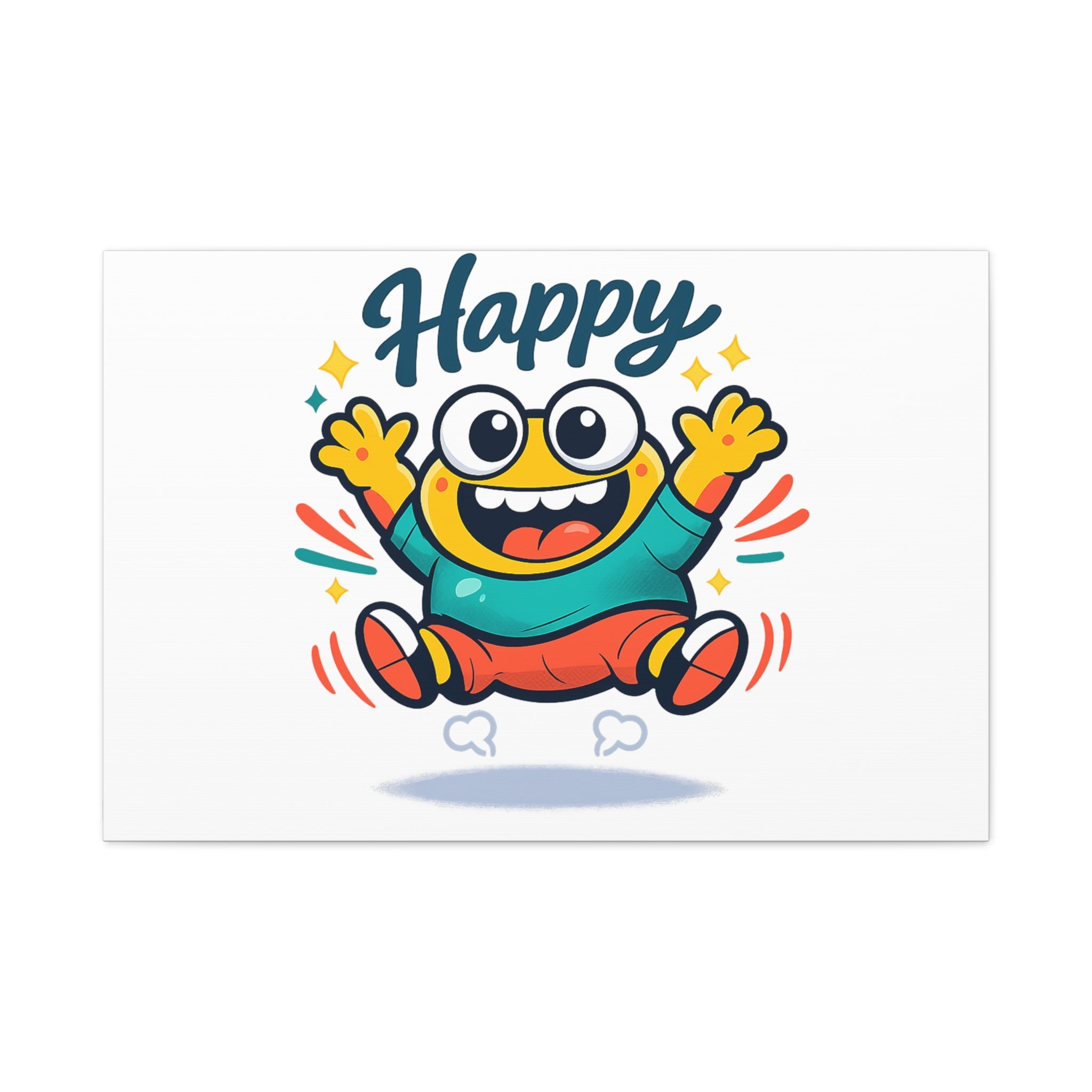 Happy Blob Cartoon Canvas | Bold Cartoon, Thick Outline, Kawaii Minimal