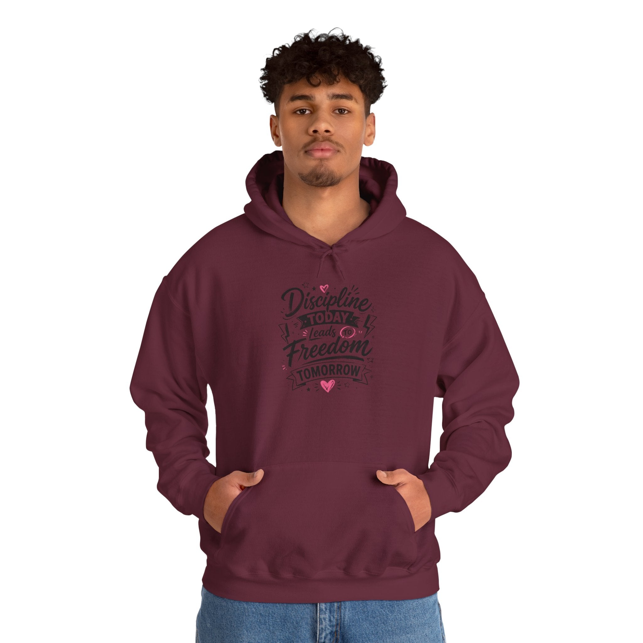 Hoodie — "Discipline Today Leads to Freedom Tomorrow" Motivational Pullover