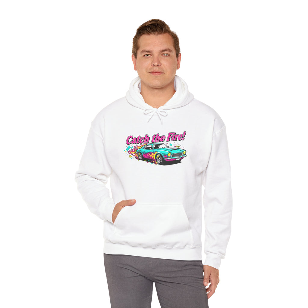 Retro Cartoon Dragster Hoodie – Vintage Racing Flame Graphic Pullover