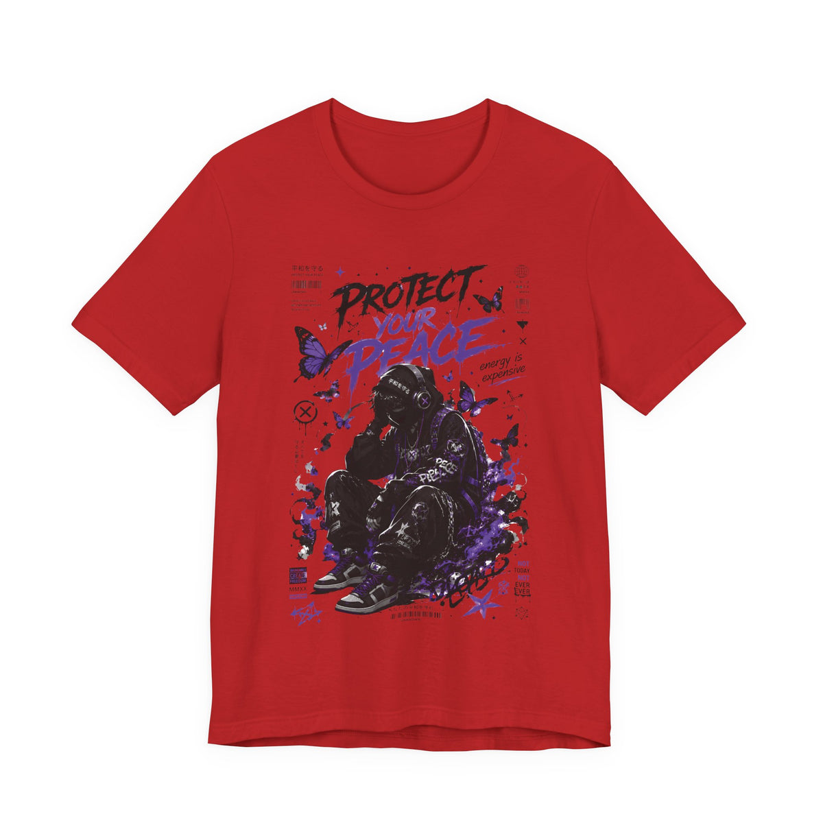 Protect Your Peace Gothic Butterfly Graphic T Shirt