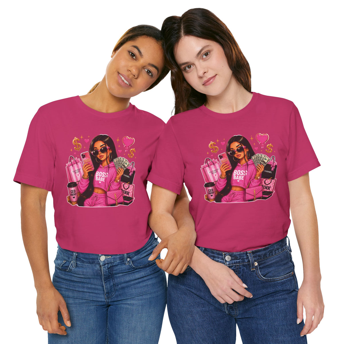 Boss Babe Pink Fashion T Shirt Glam Shopping Graphic Tee