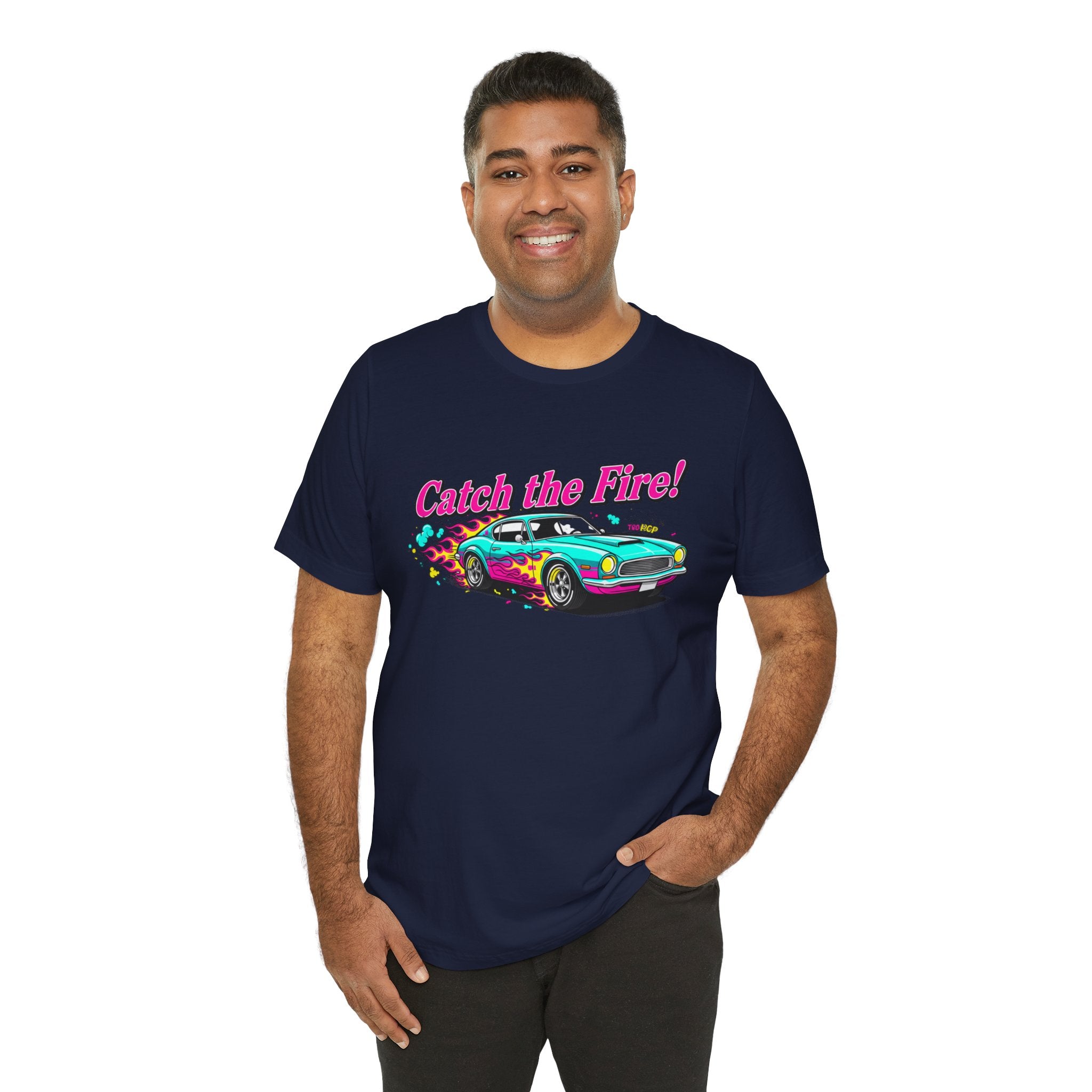 Retro Cartoon Dragster T-Shirt – Vintage Racing Flame Graphic Tee