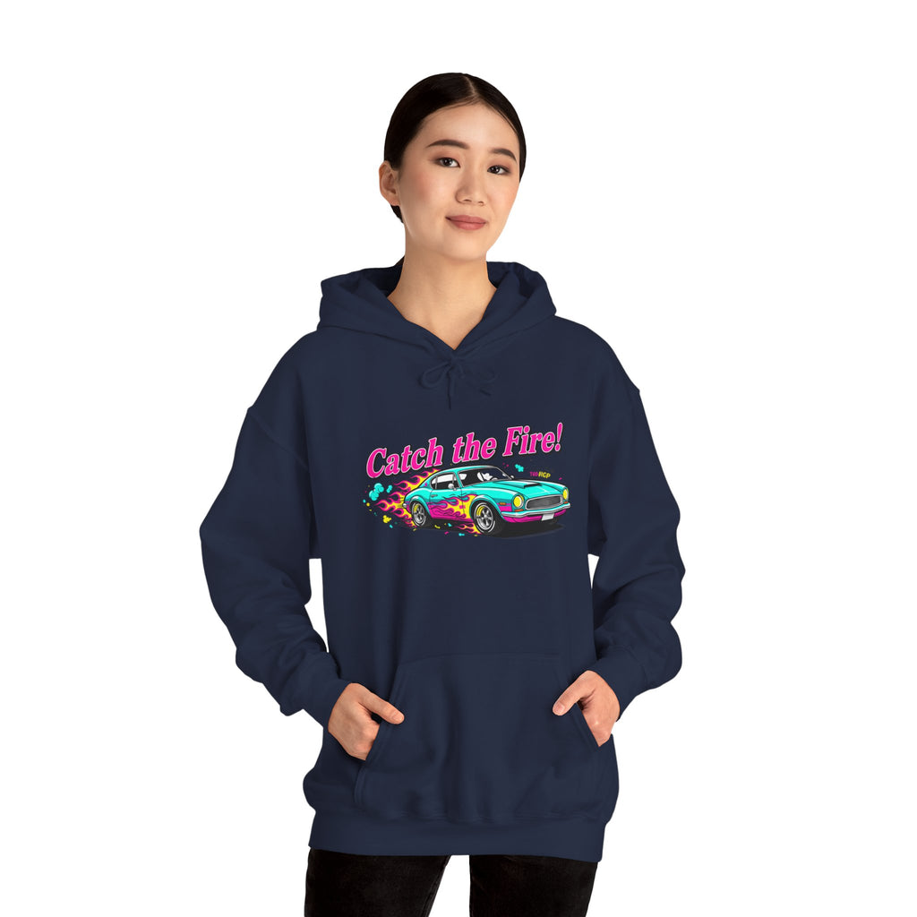 Retro Cartoon Dragster Hoodie – Vintage Racing Flame Graphic Pullover