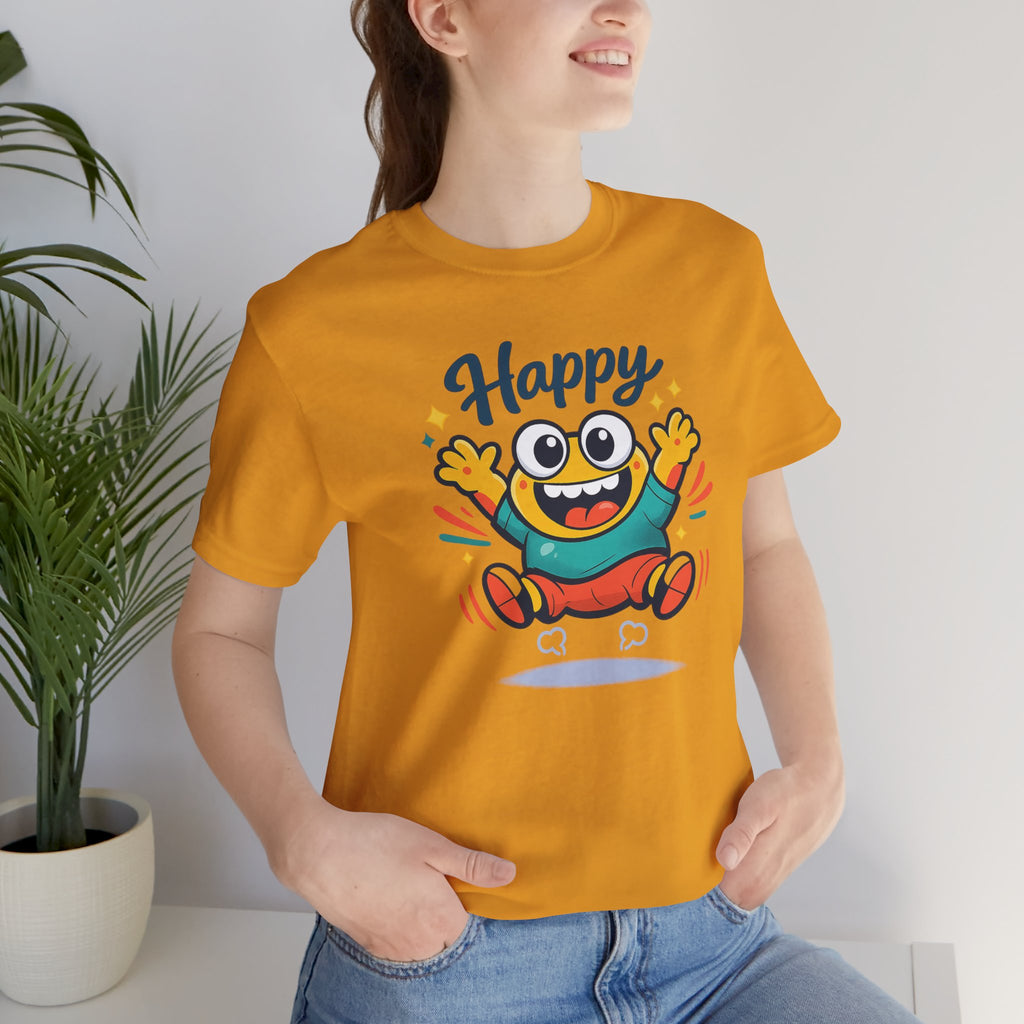 Happy Mood Blob Tee | kawaii minimal, thick outline emoji cartoon