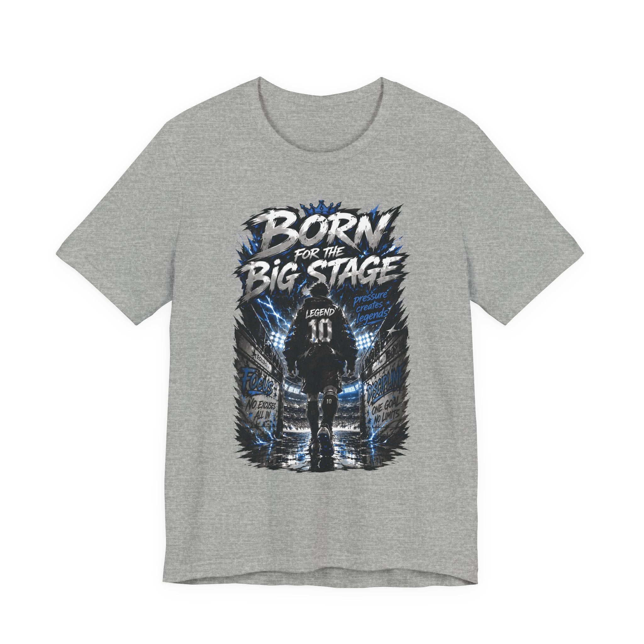 Soccer Player T‑Shirt — "Born for the Big Stage" Football Match Tee