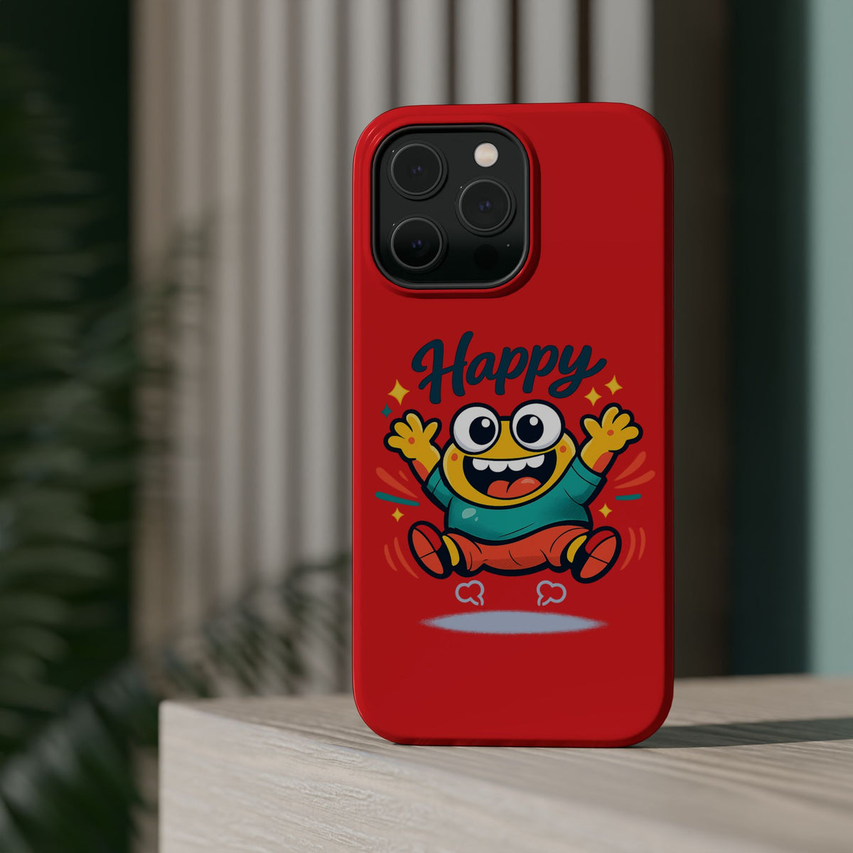 Happy Monster Magnetic Protective Phone Case Red