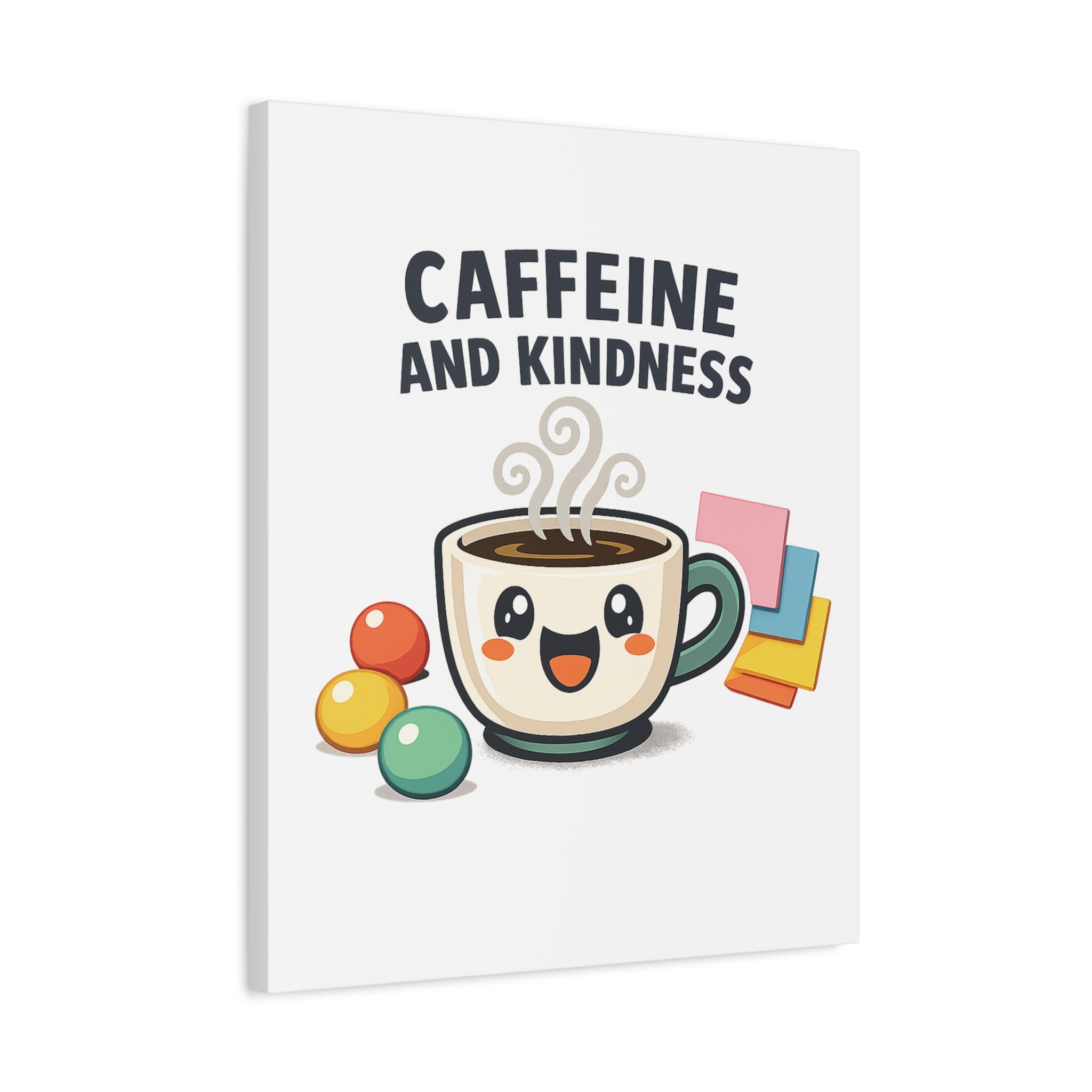 Caffeine and Kindness Canvas | Office Humor, Coffee Fuel Wall Art
