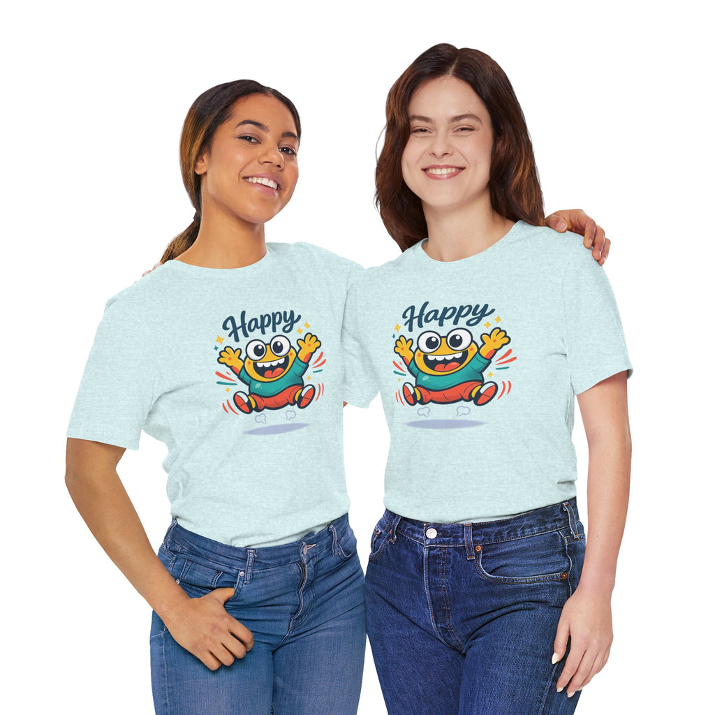 Happy Mood Blob Tee | kawaii minimal, thick outline emoji cartoon