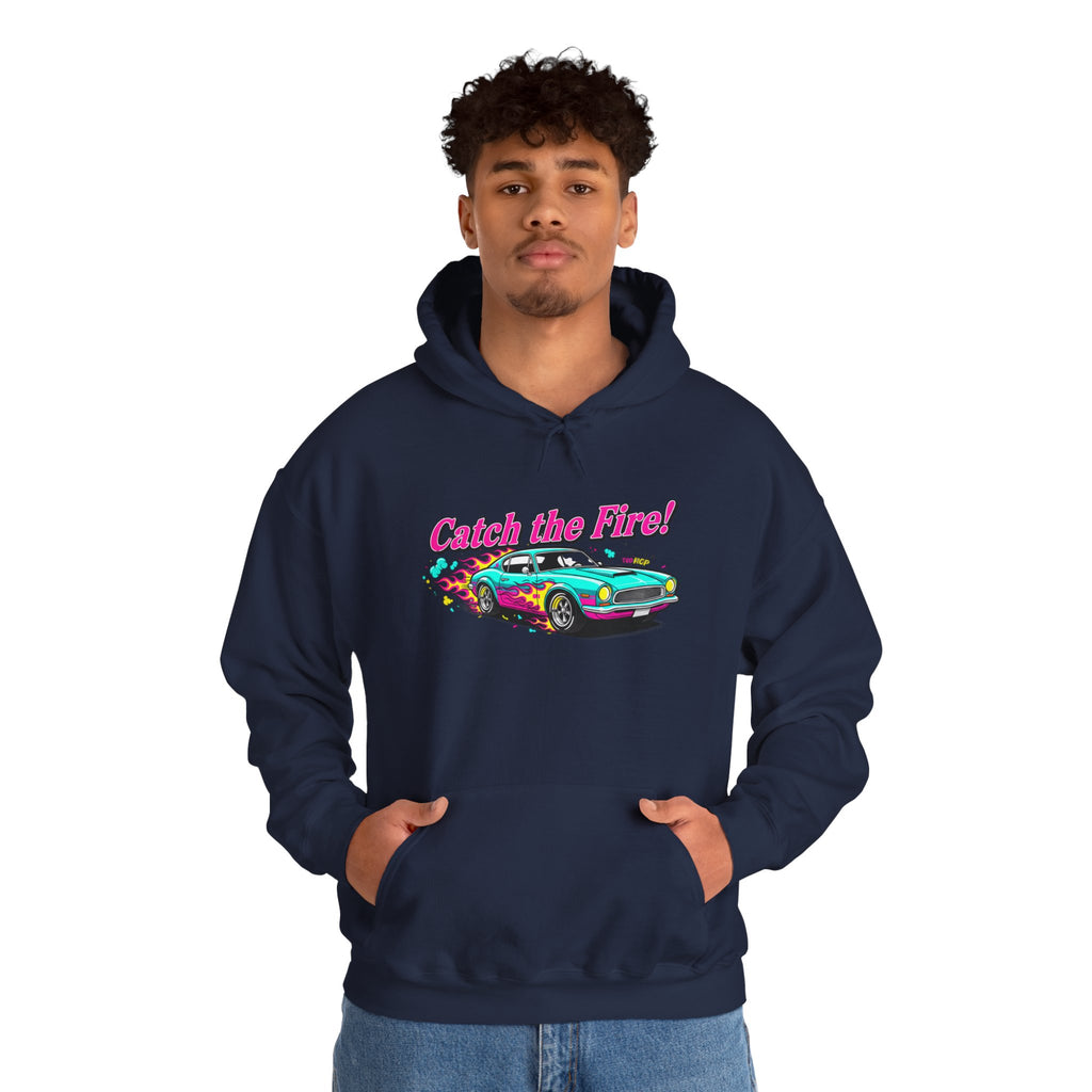 Retro Cartoon Dragster Hoodie – Vintage Racing Flame Graphic Pullover