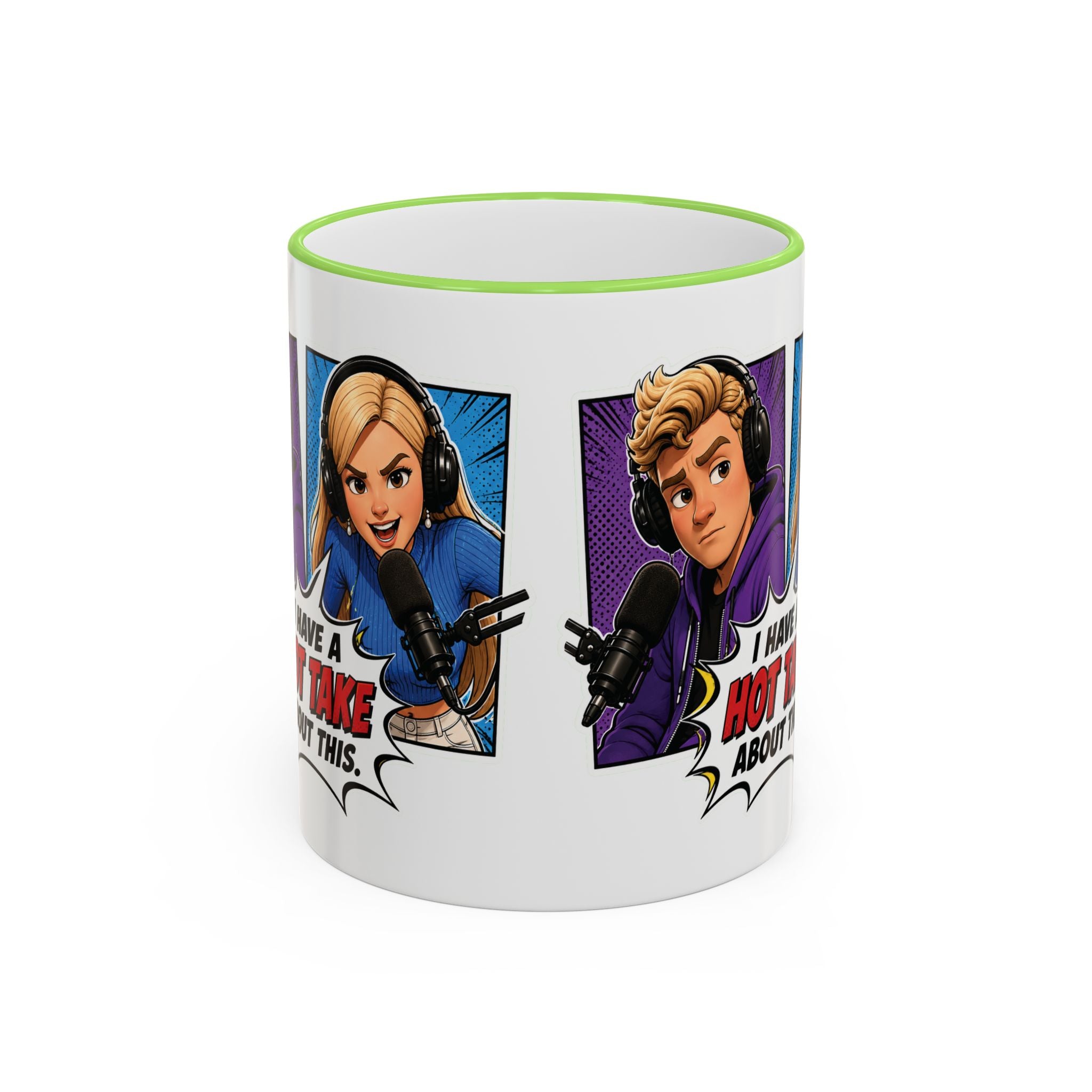 Jake And Emma Hot Take Accent Rim Mug – I Have A Hot Take About This Comic Coffee Cup (11oz/15oz)