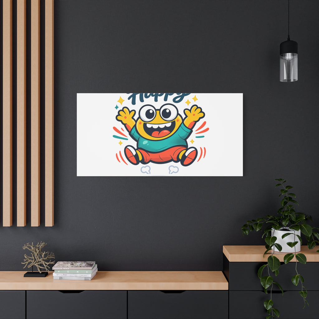 Happy Blob Cartoon Canvas | Bold Cartoon, Thick Outline, Kawaii Minimal