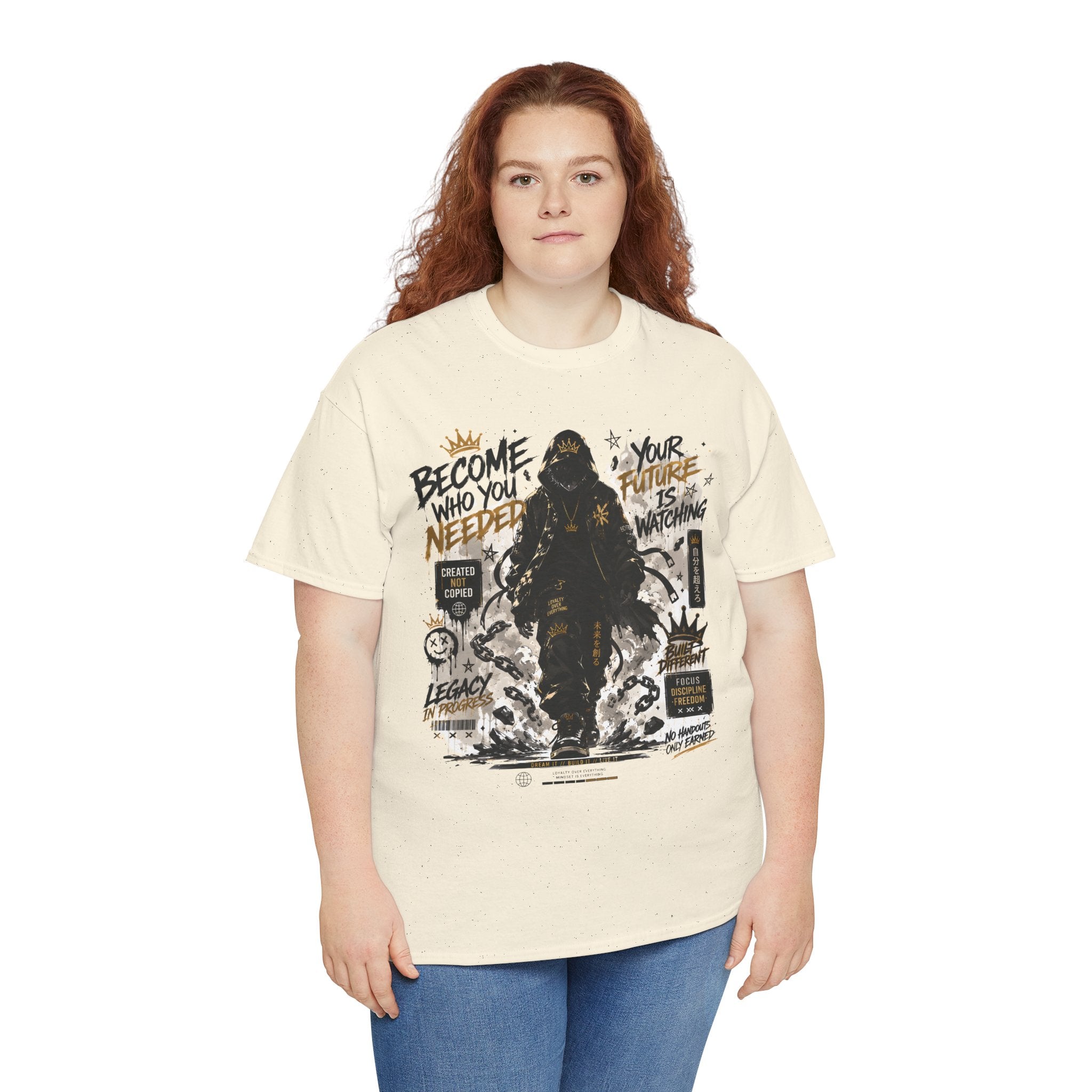 Motivational Soldier Graphic Tee – "Become Who You Need" Inspirational Military Design