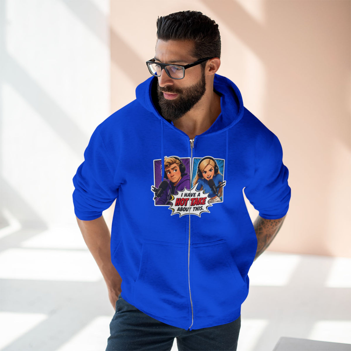 Hot Take Central I Have a Hot Take About This Pop Art Zip Hoodie