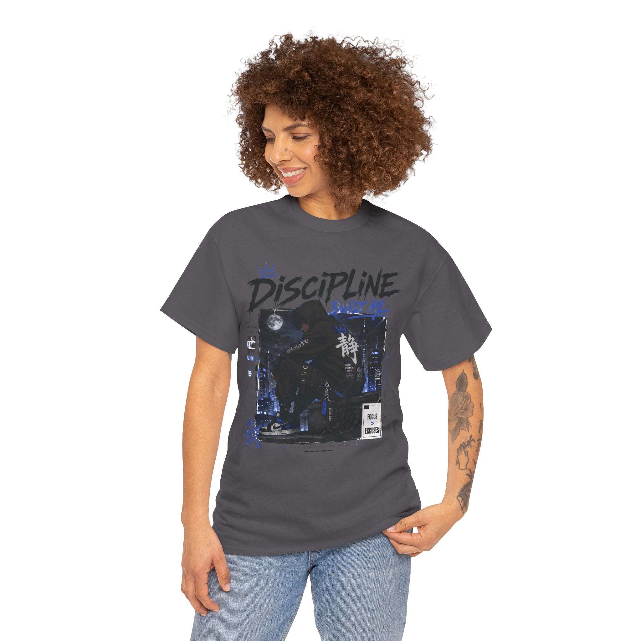 Discipline Anime Graphic Tee — Night Samurai Streetwear