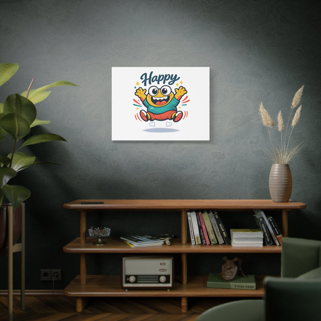 Happy Blob Cartoon Canvas | Bold Cartoon, Thick Outline, Kawaii Minimal
