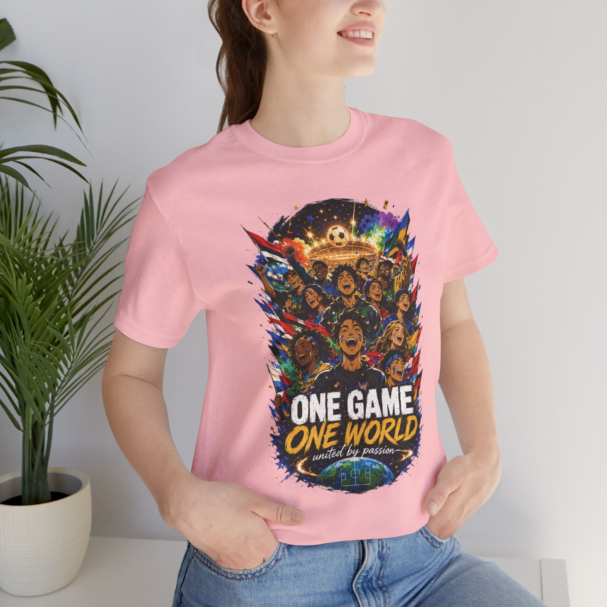 Soccer Graphic Tee - "One Game One World" Graphic T-Shirt