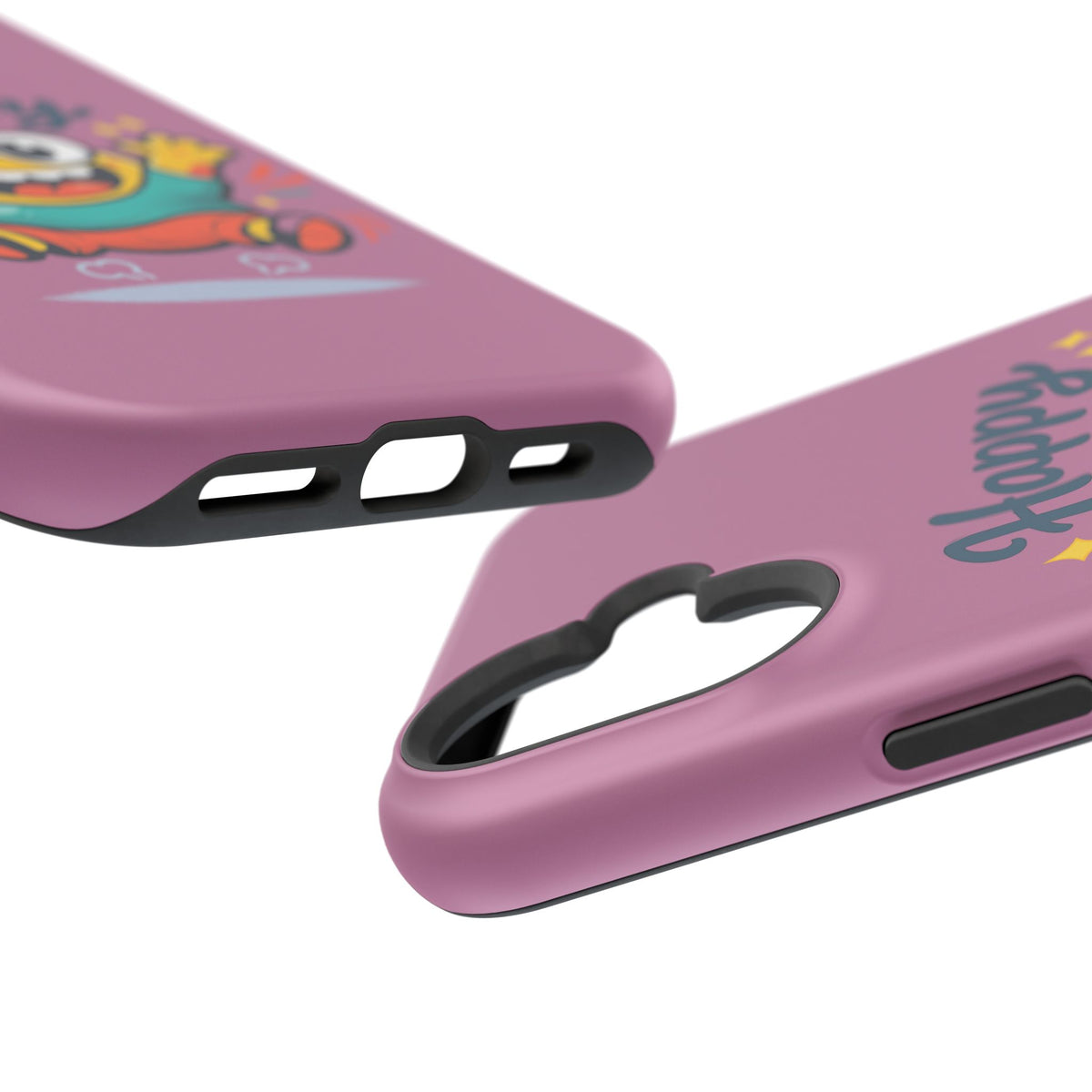 Happy Monster Magnetic Protective Phone Case Pink
