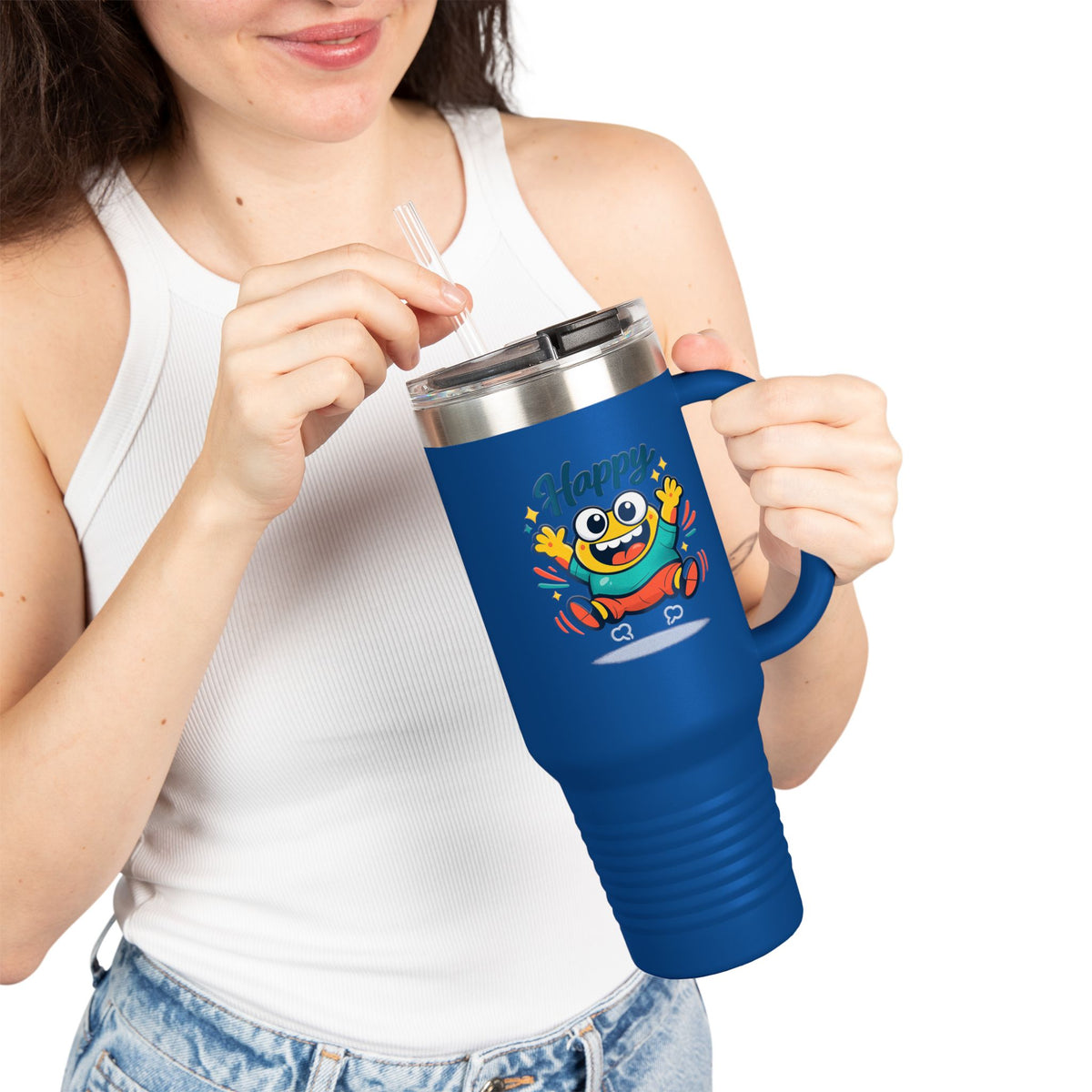 Happy Monster 40oz Insulated Travel Mug