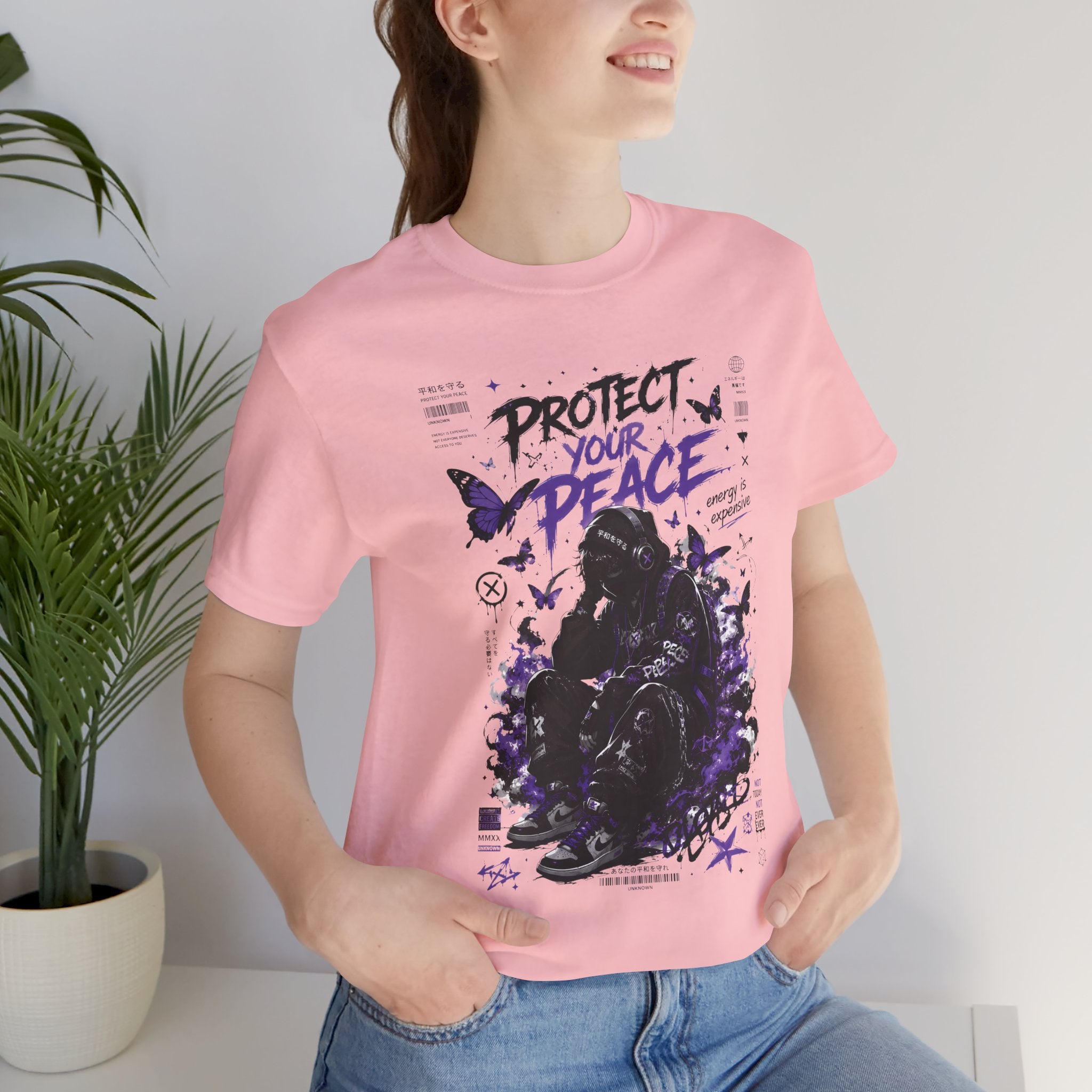 Protect Your Peace T-Shirt — Gothic Butterfly Graphic Tee