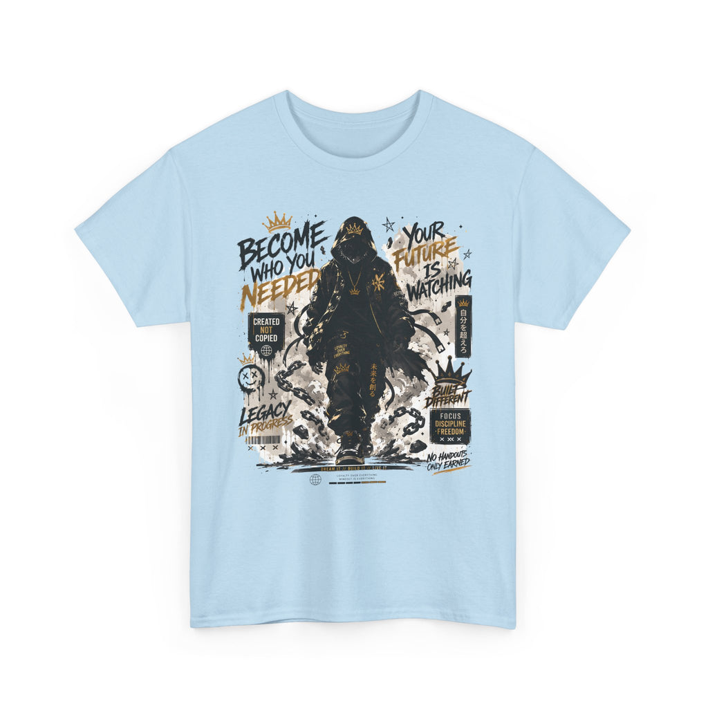 Motivational Soldier Graphic Tee – "Become Who You Need" Inspirational Military Design