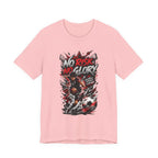 No Risk No Glory Soccer T-Shirt — Dynamic Football Player Graphic Tee