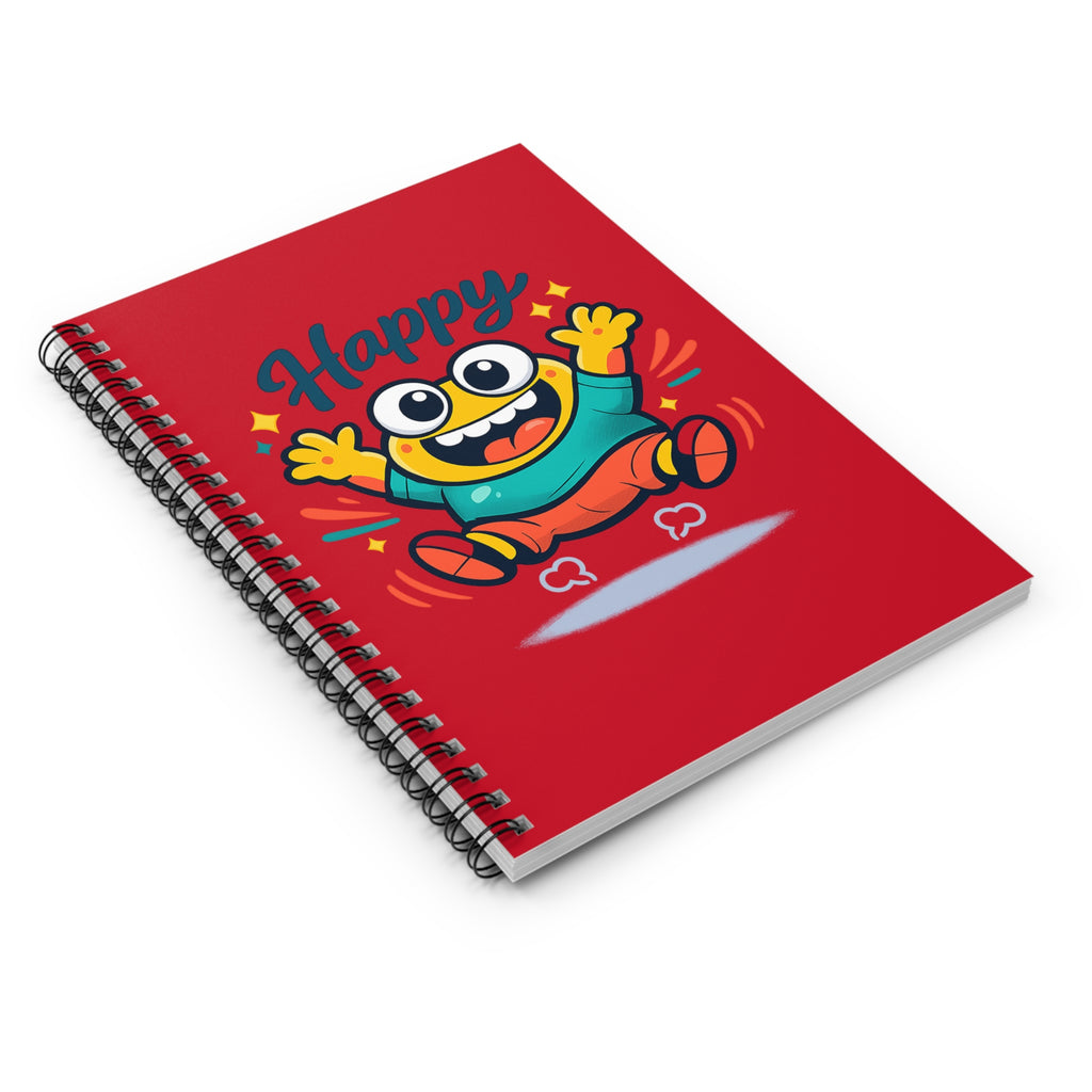 Happy Cartoon Monster Spiral Notebook — Ruled Journal for Kids & Teens