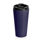 Galactic Dreamscape Travel Mug — 'Reality' Space Skull Stainless Steel Tumbler (Nautical Blue)