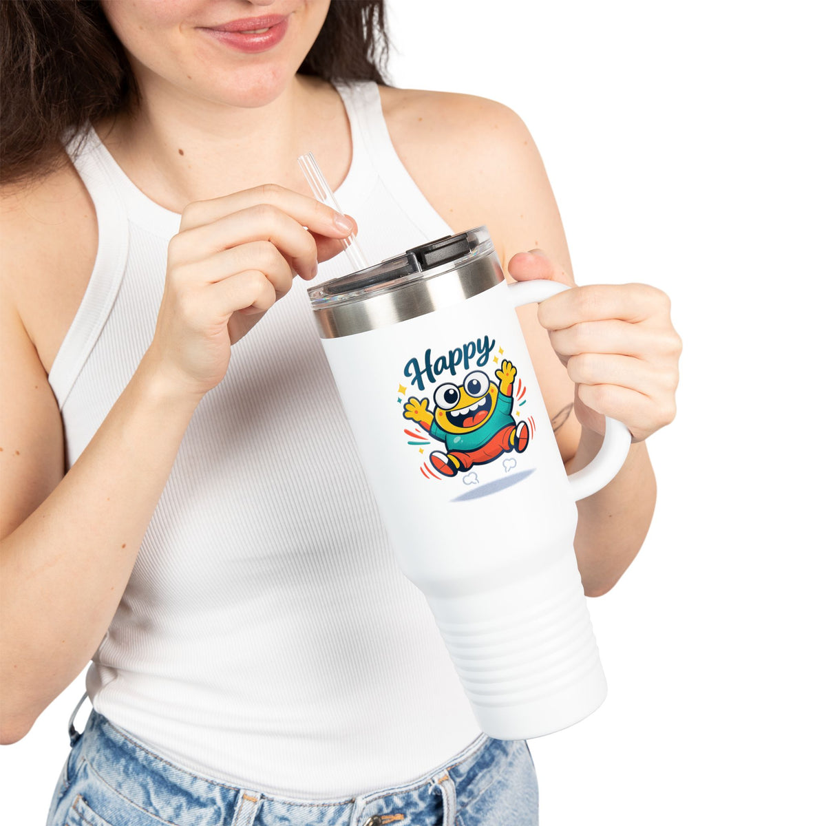 Happy Monster 40oz Insulated Travel Mug