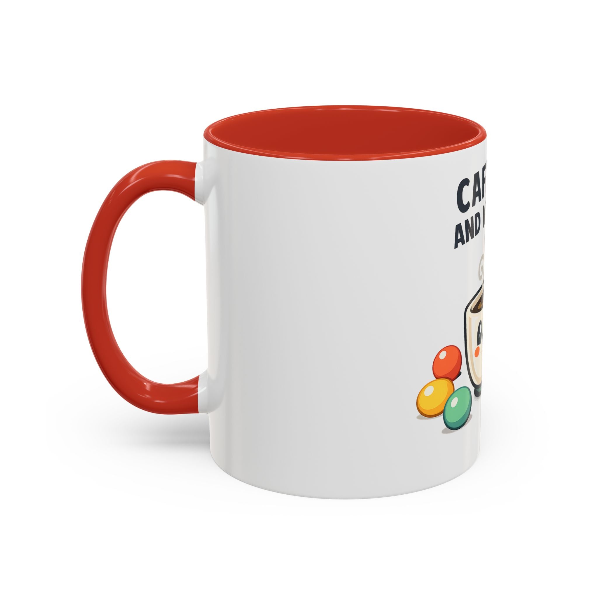 Caffeine and Kindness Coffee Mug — Cute Kawaii Tea Cup Accent Mug (11/15oz)