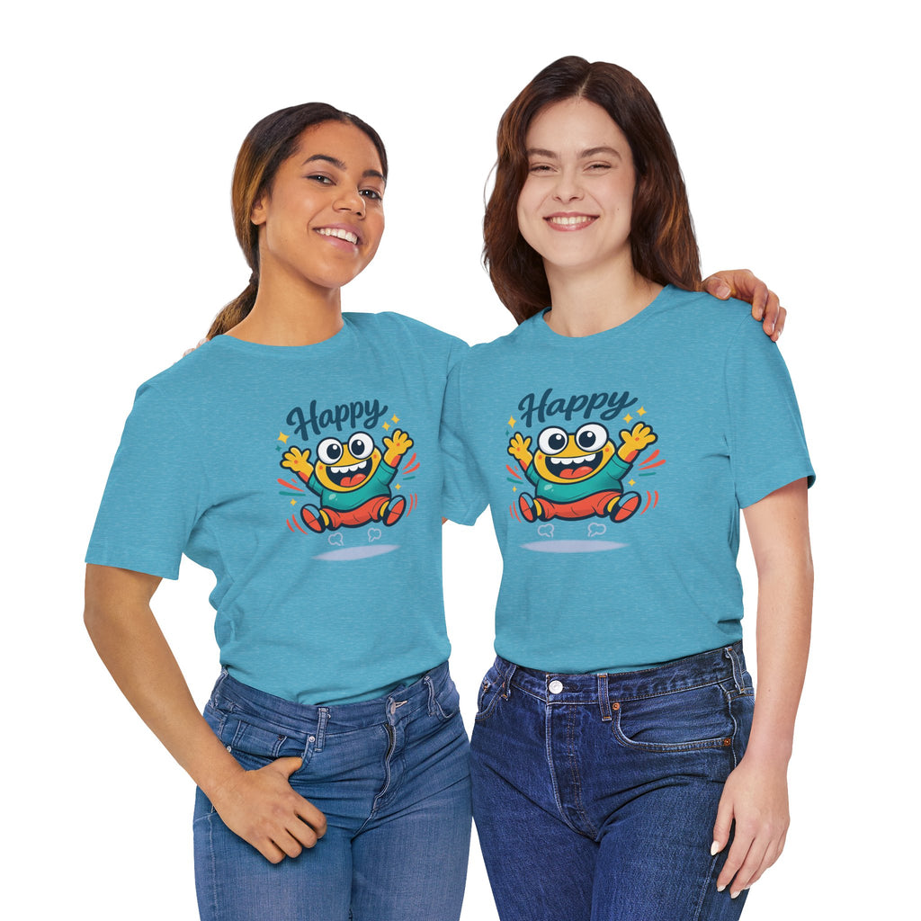 Happy Mood Blob Tee | kawaii minimal, thick outline emoji cartoon