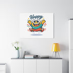 Happy Blob Cartoon Canvas | Bold Cartoon, Thick Outline, Kawaii Minimal