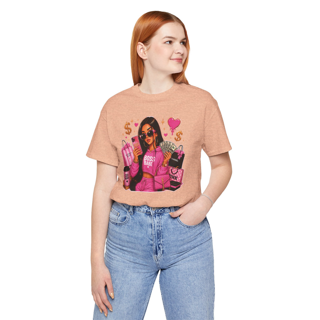 Boss Babe Pink Fashion T Shirt Glam Shopping Graphic Tee