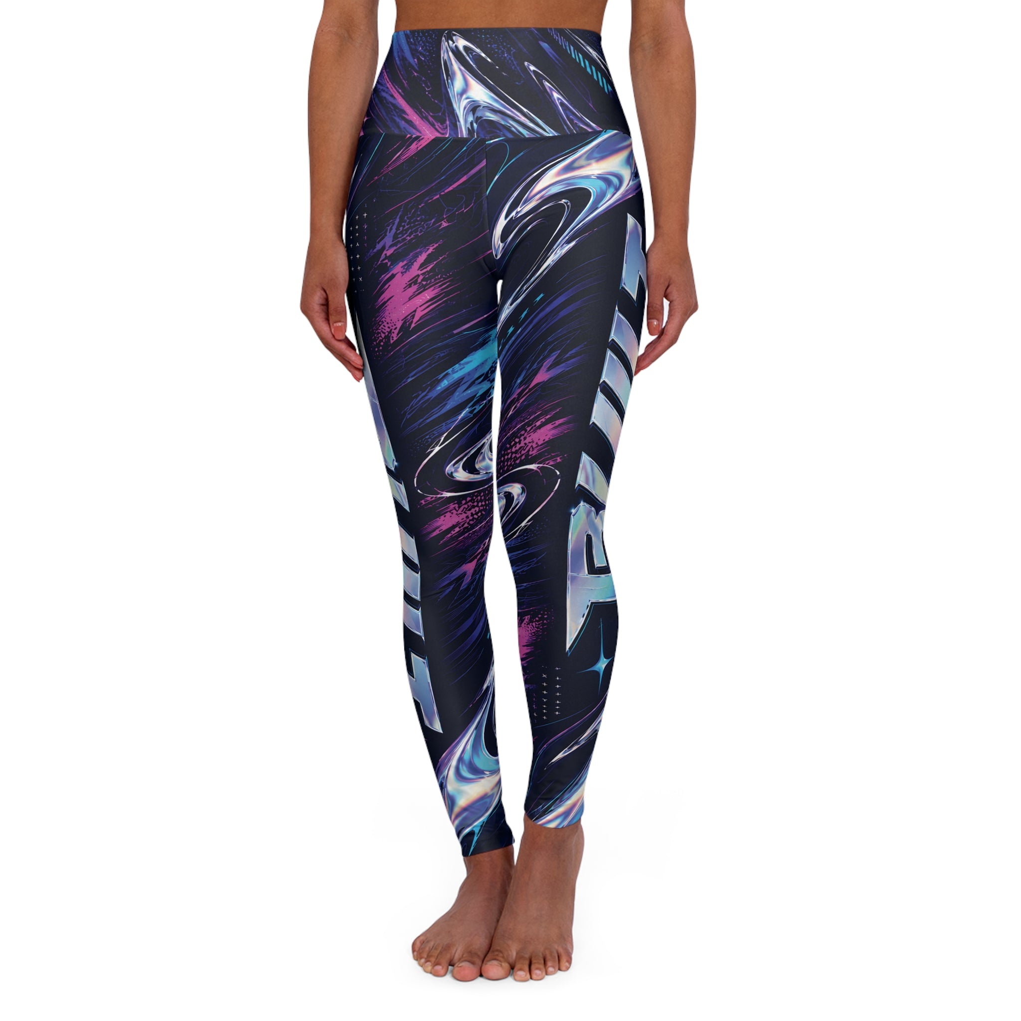 Built Different Neon Abstract High Waisted Yoga Leggings