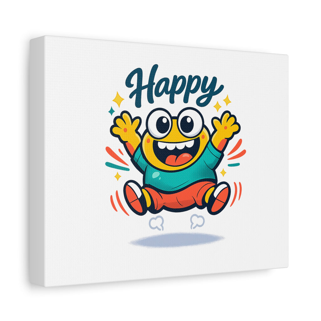 Happy Blob Cartoon Canvas | Bold Cartoon, Thick Outline, Kawaii Minimal