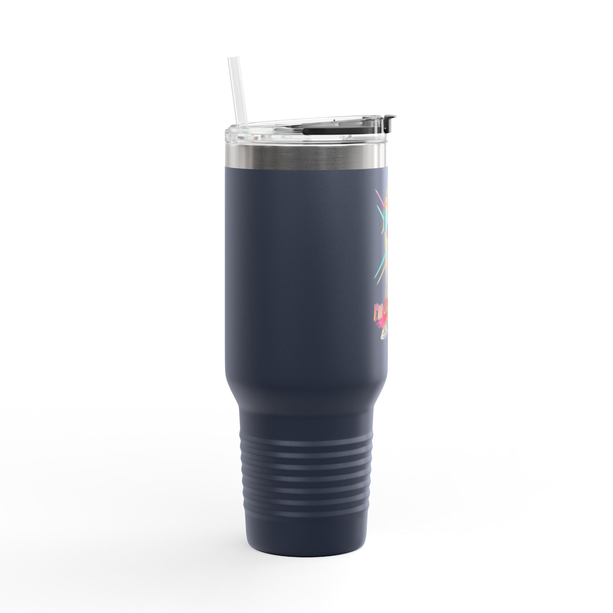 40oz Insulated Travel Mug — “I’m Unstoppable” Retro Fitness Graphic