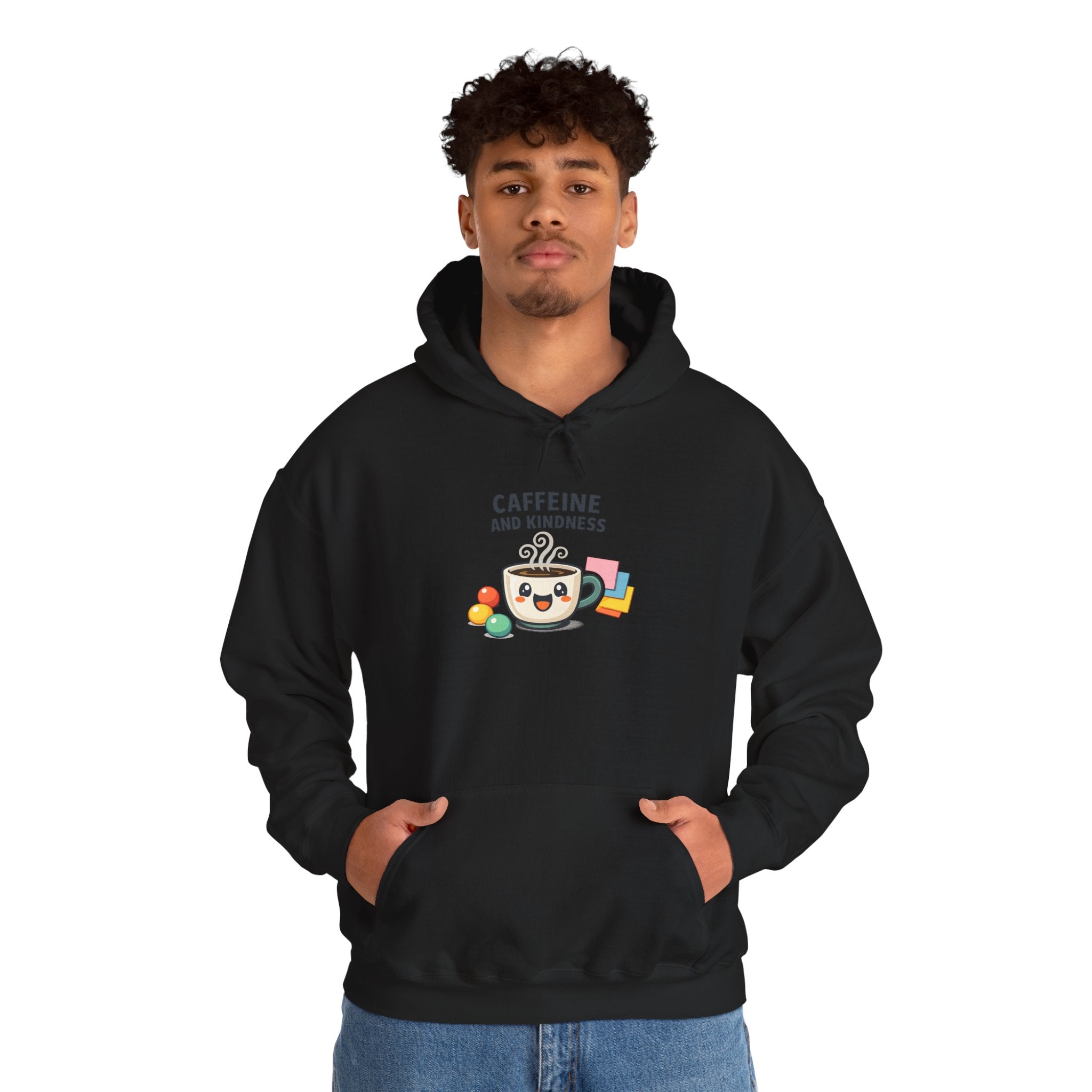 Caffeine and Kindness Hoodie - Cozy Coffee-Themed Sweatshirt