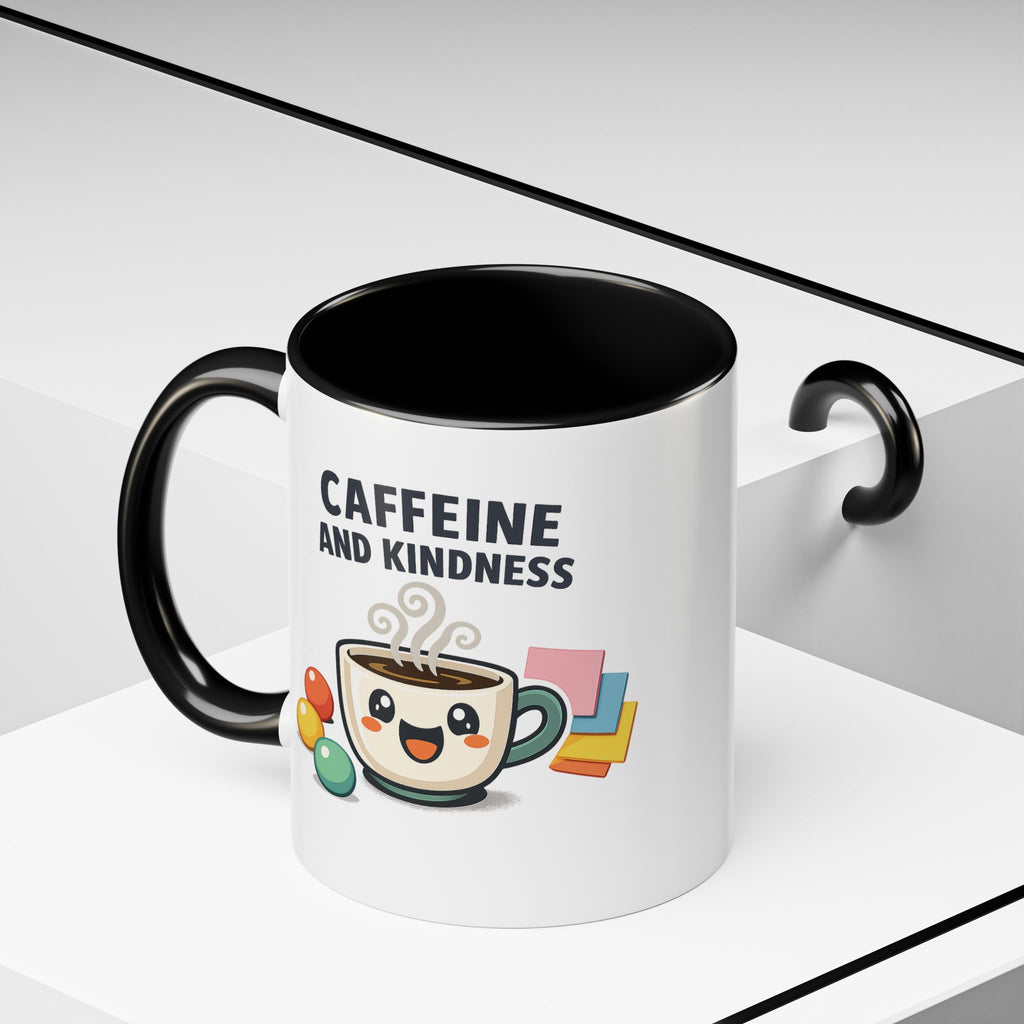 Caffeine and Kindness Coffee Mug – Ceramic Accent Mug (11oz / 15oz)
